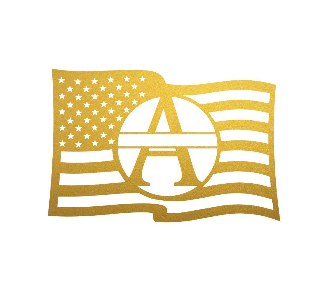 American Flag Monogram - Cool Metal Signs