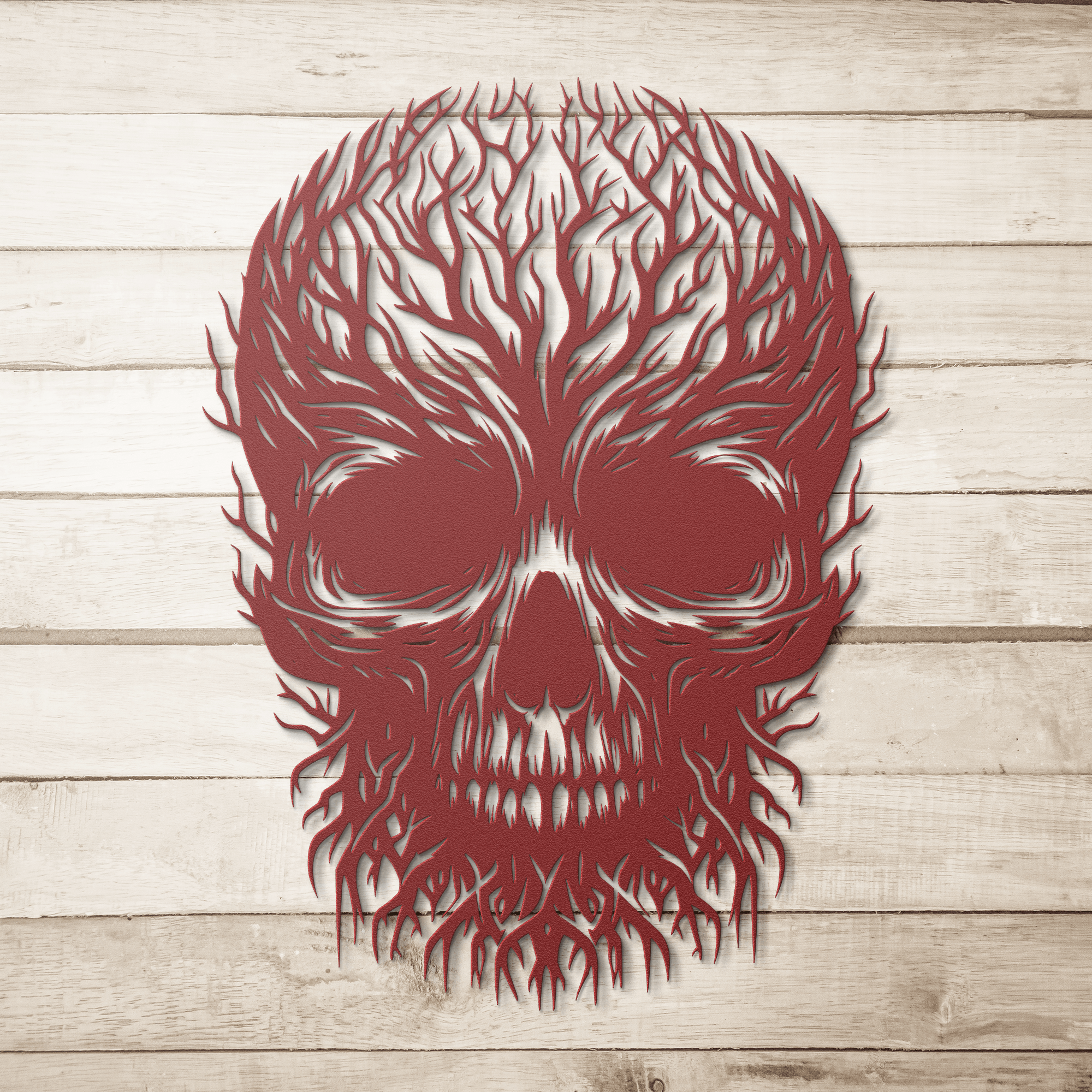 Branches of Skull Metal Sign - Cool Metal Signs