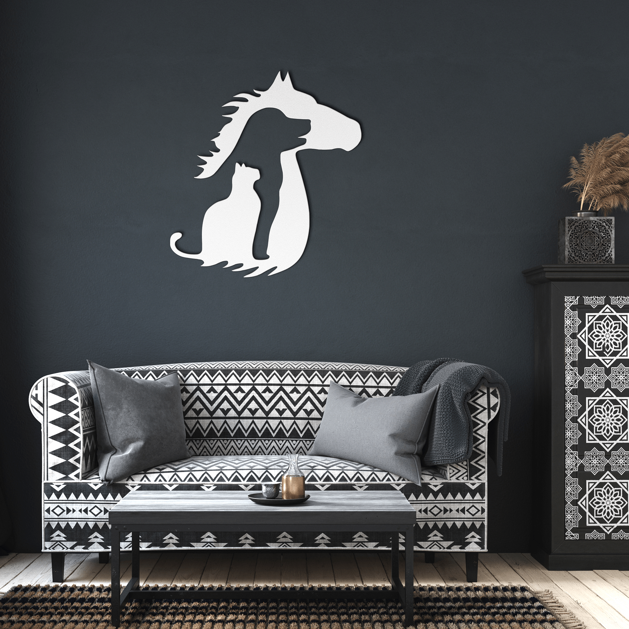 Cat Dog Horse Metal Sign - Cool Metal Signs