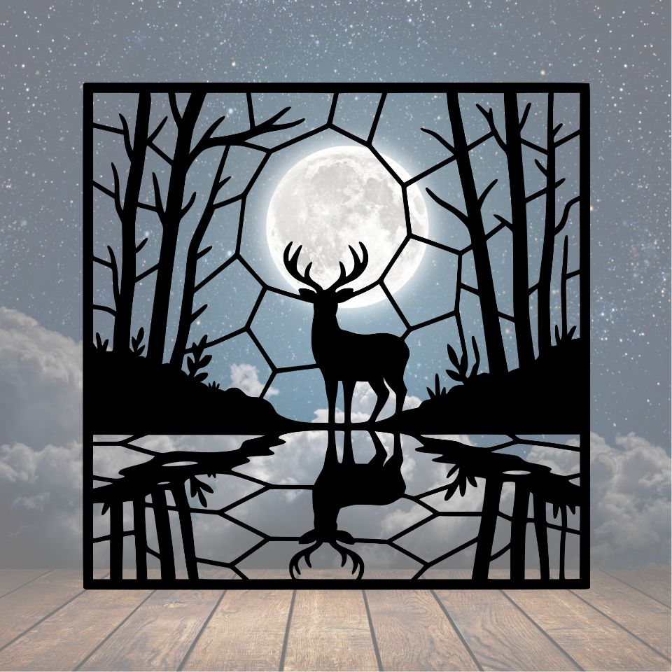 Deer Mosaic Metal Sign - Cool Metal Signs