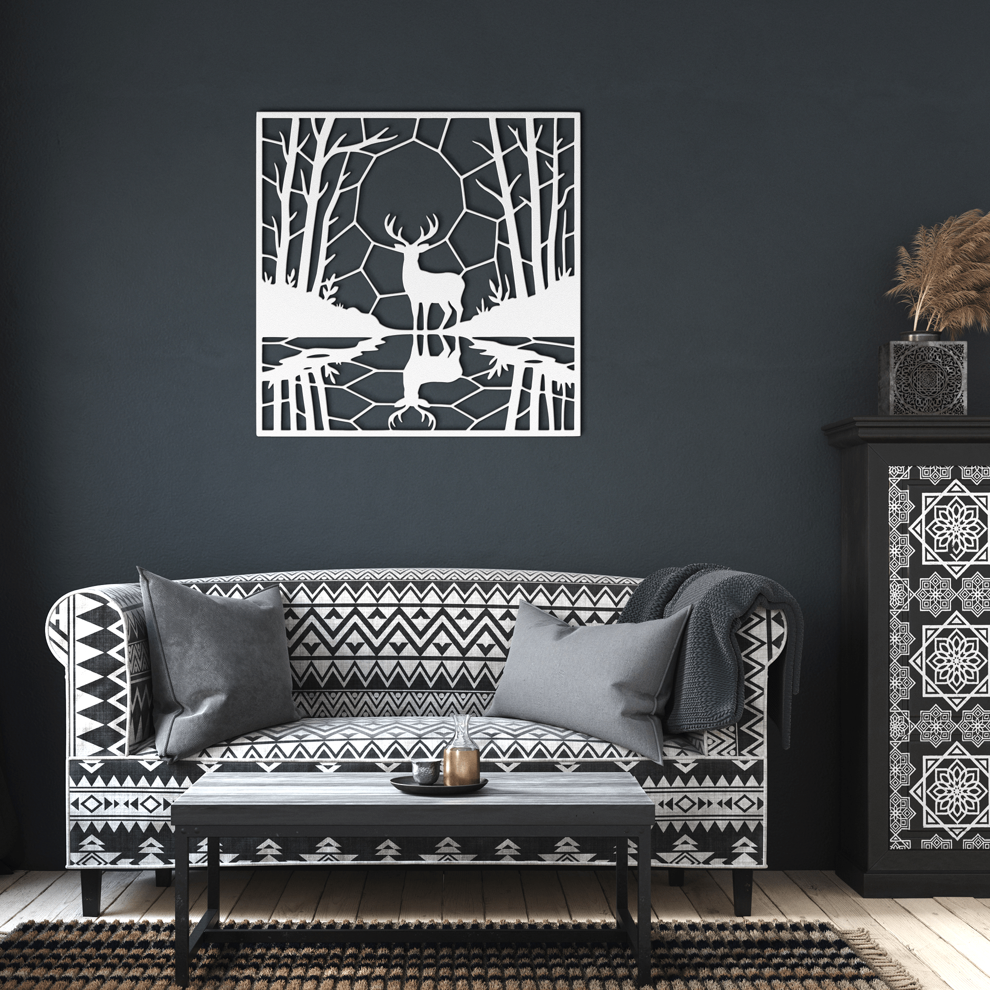 Deer Mosaic Metal Sign - Cool Metal Signs