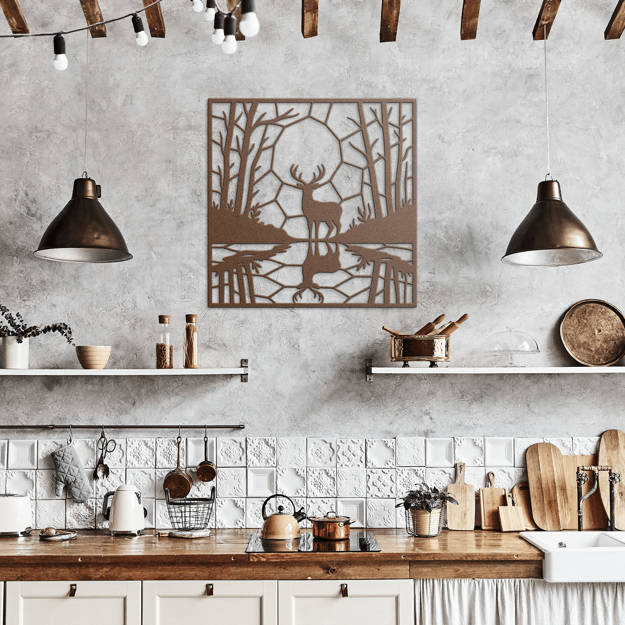 Deer Mosaic Metal Sign - Cool Metal Signs