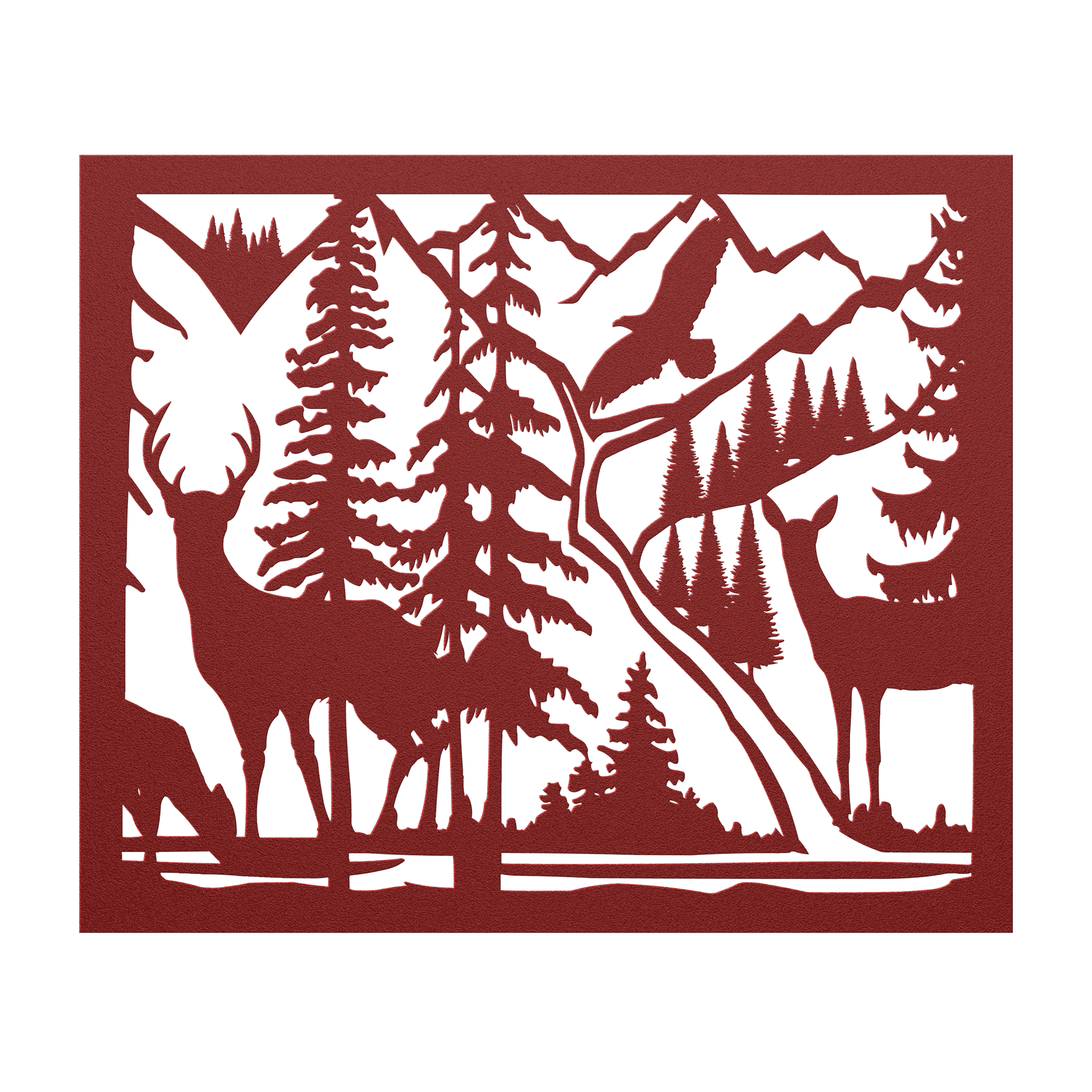 Deer Mountain Scene Metal Sign - Cool Metal Signs