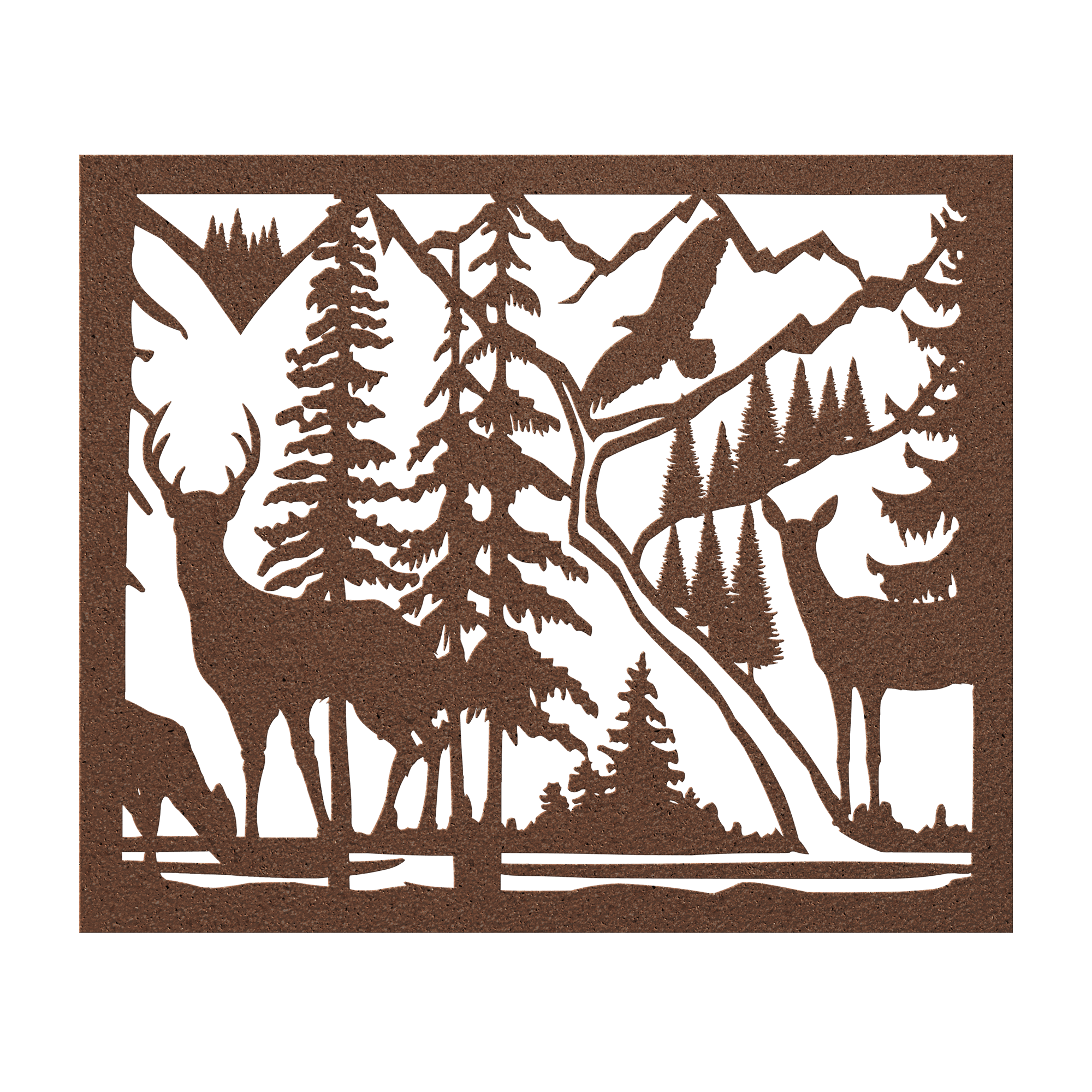 Deer Mountain Scene Metal Sign - Cool Metal Signs