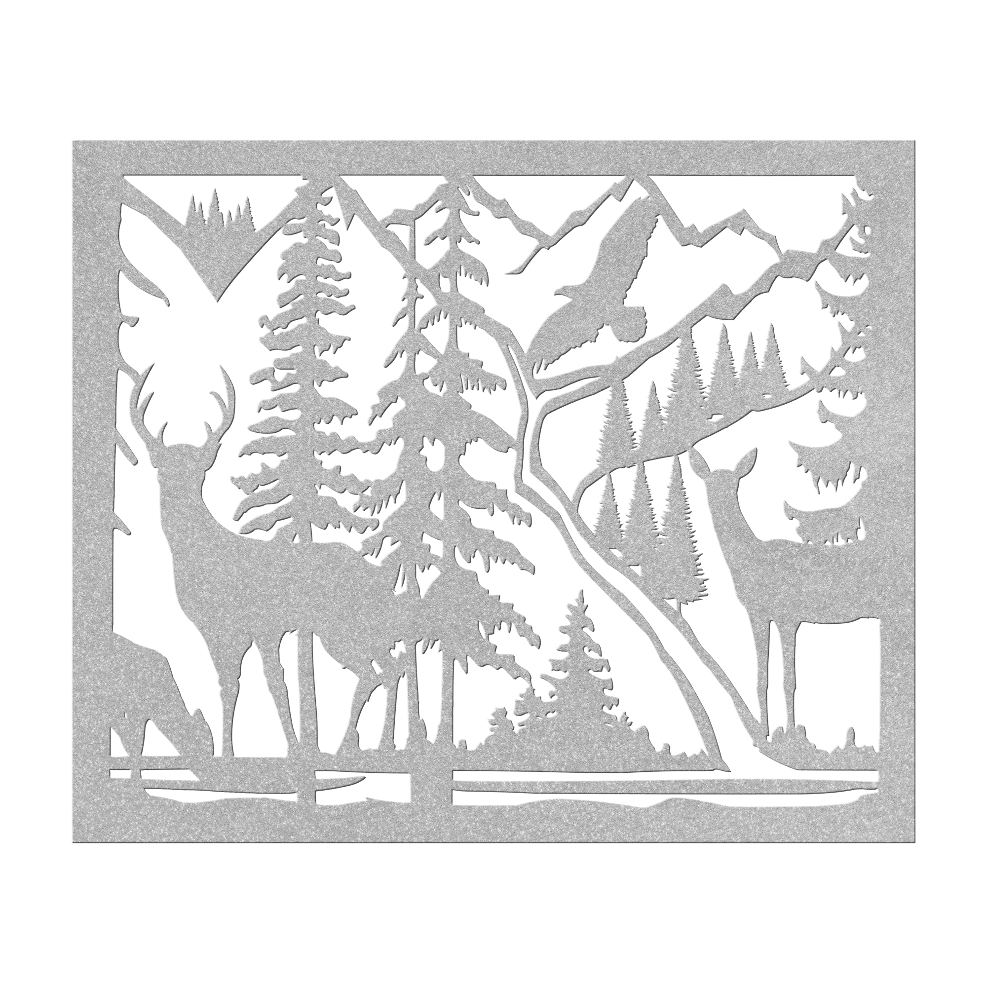 Deer Mountain Scene Metal Sign - Cool Metal Signs