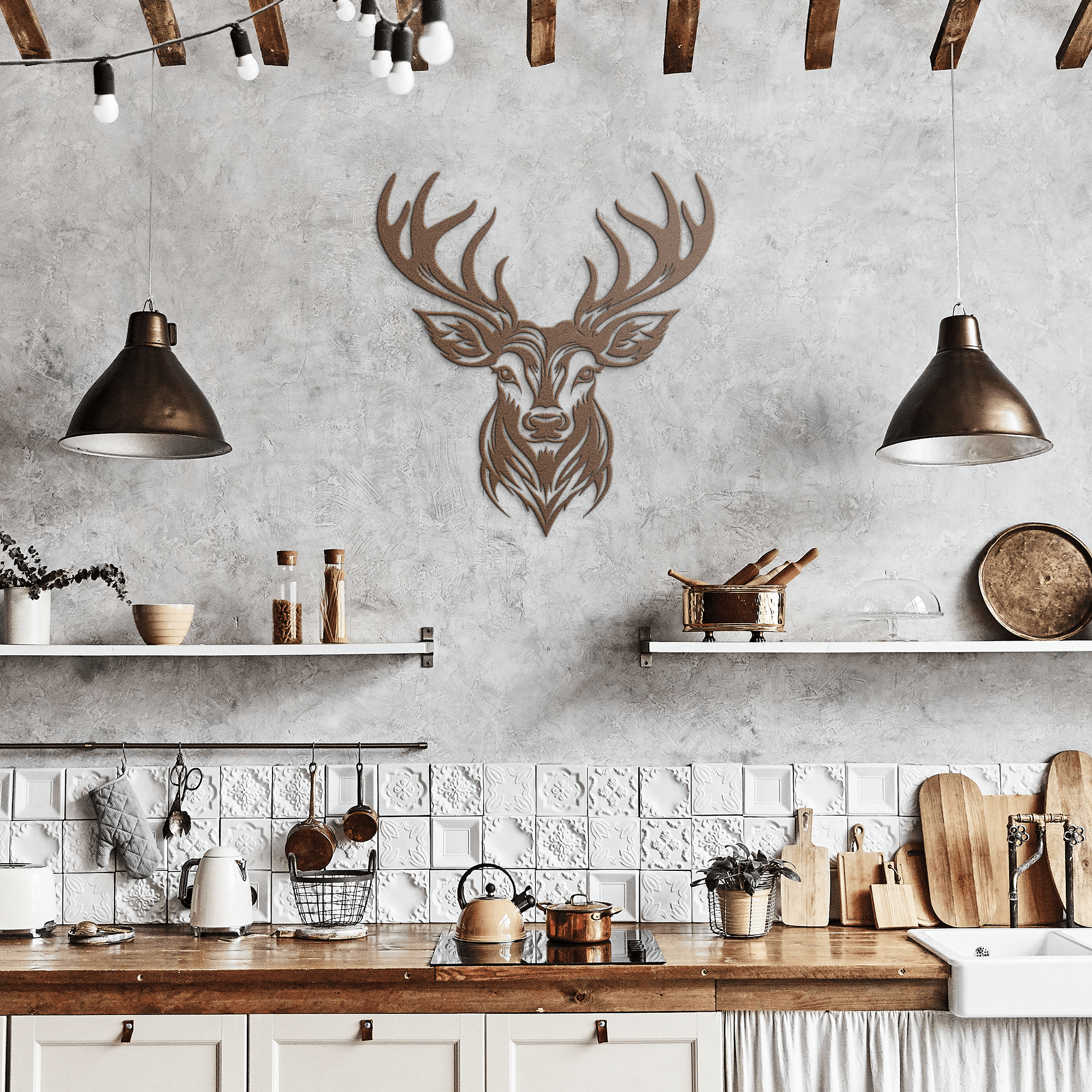 Deer Portrait Metal Sign - Cool Metal Signs