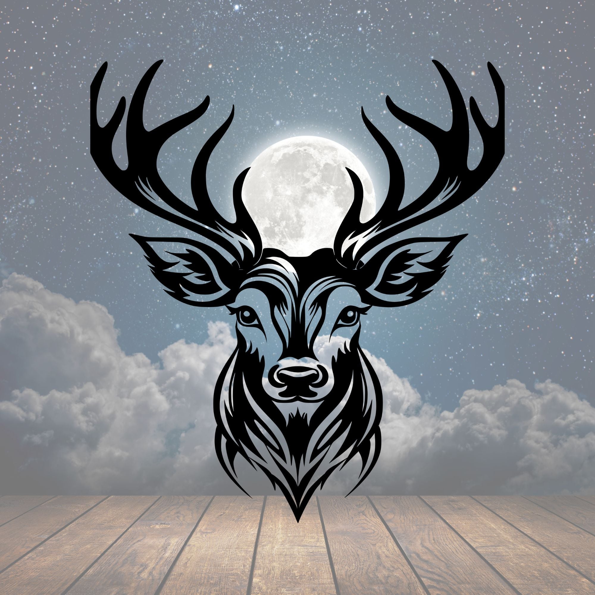 Deer Portrait Metal Sign - Cool Metal Signs