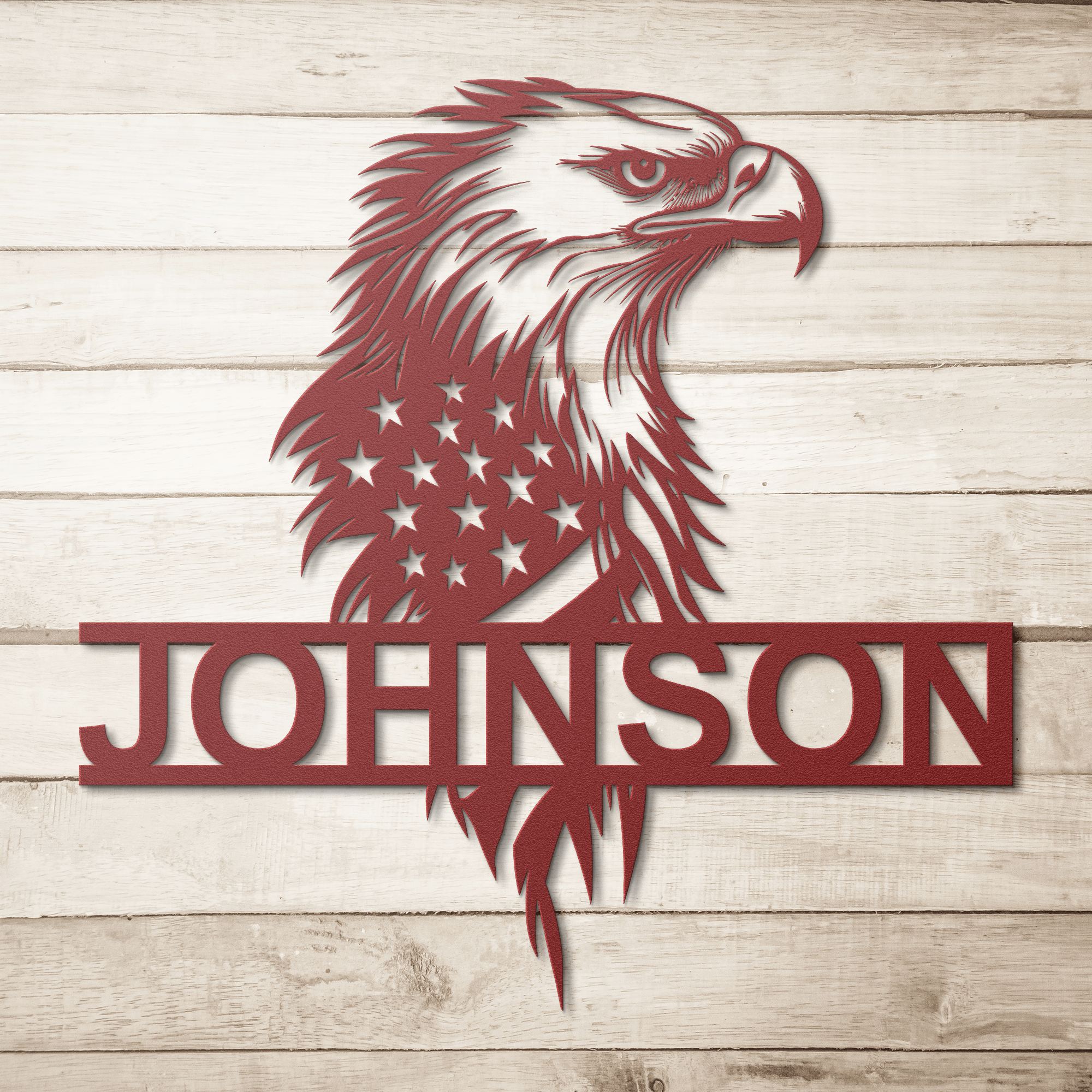 Eagled Wrapped Flag Metal Sign - Cool Metal Signs