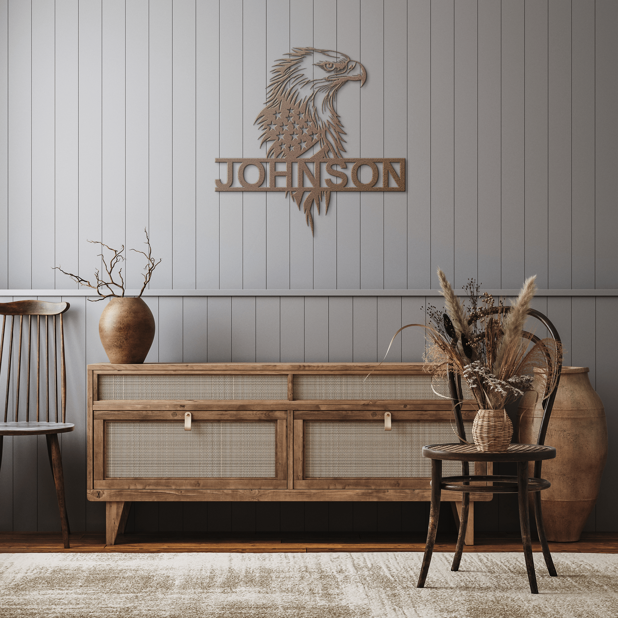 Eagled Wrapped Flag Metal Sign - Cool Metal Signs