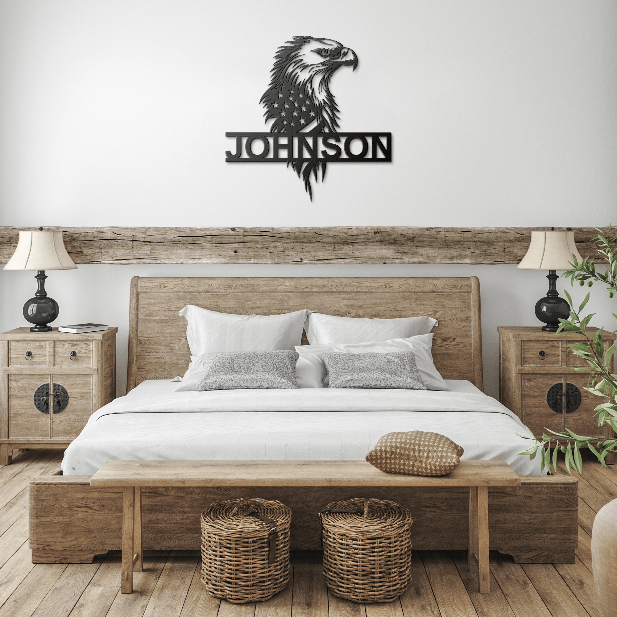 Eagled Wrapped Flag Metal Sign - Cool Metal Signs