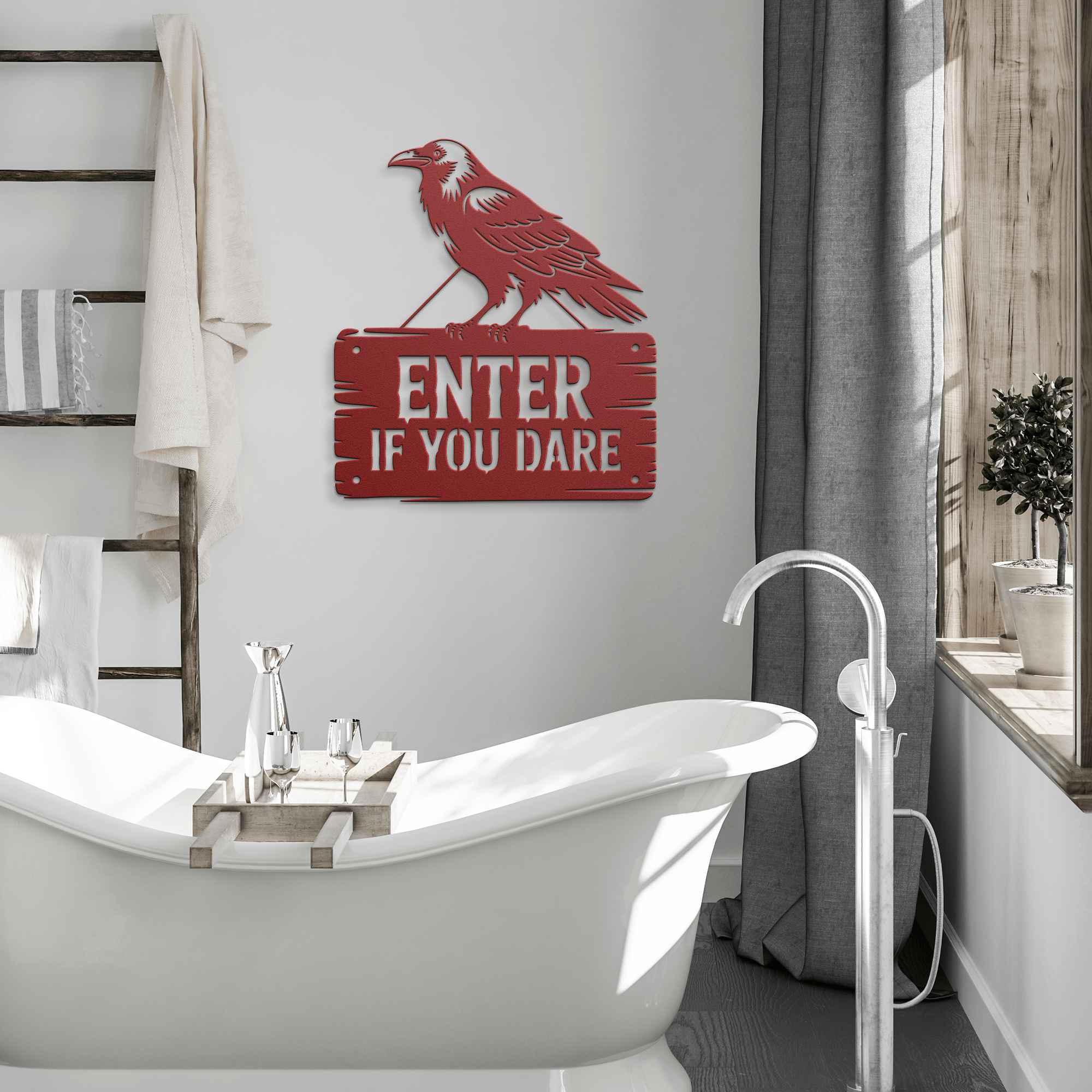 Enter If You Dare Metal Sign - Cool Metal Signs