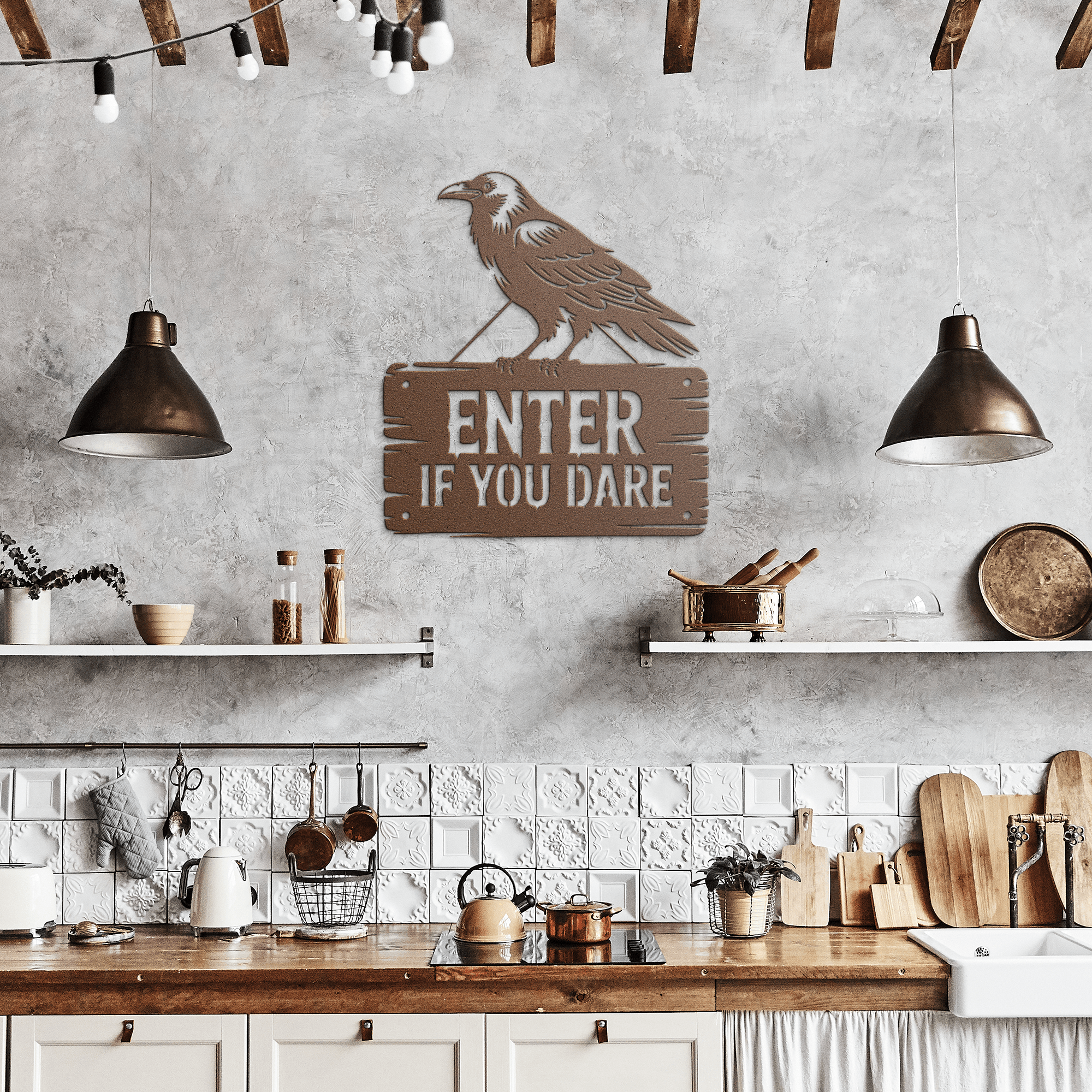 Enter If You Dare Metal Sign - Cool Metal Signs