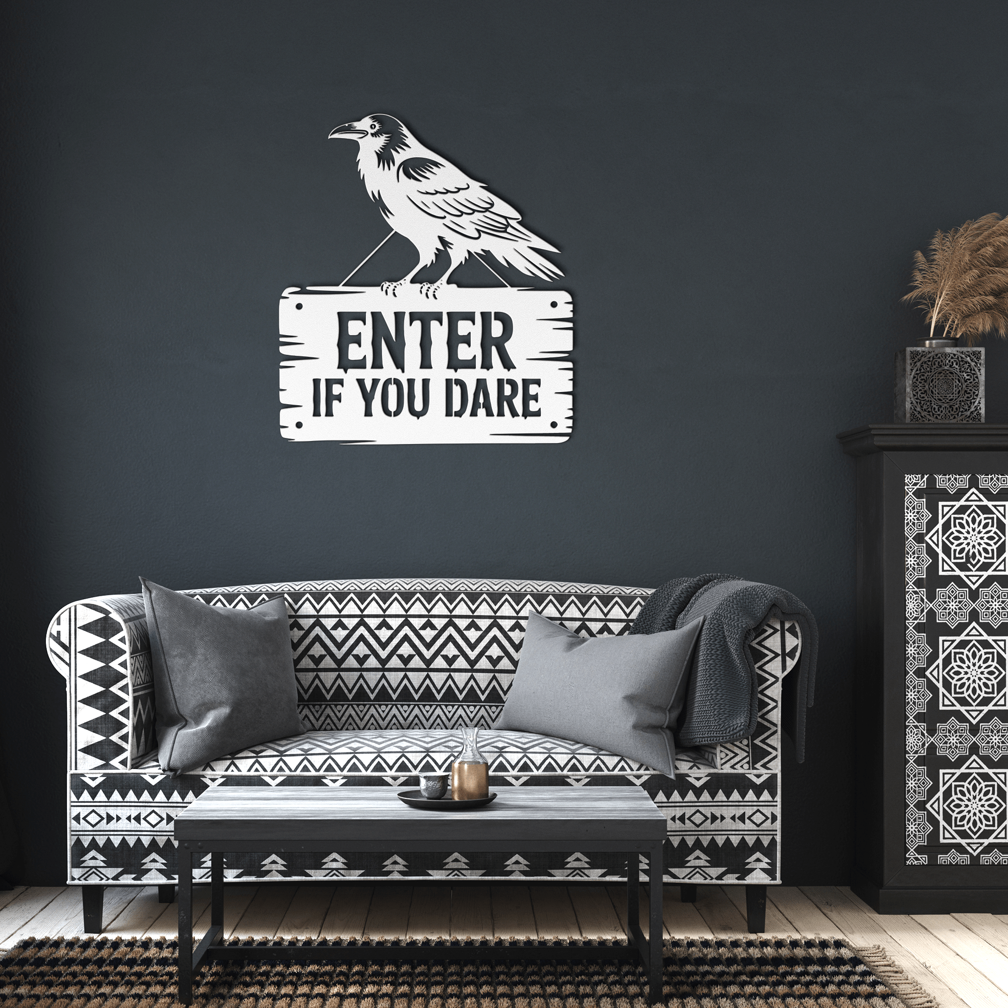 Enter If You Dare Metal Sign - Cool Metal Signs