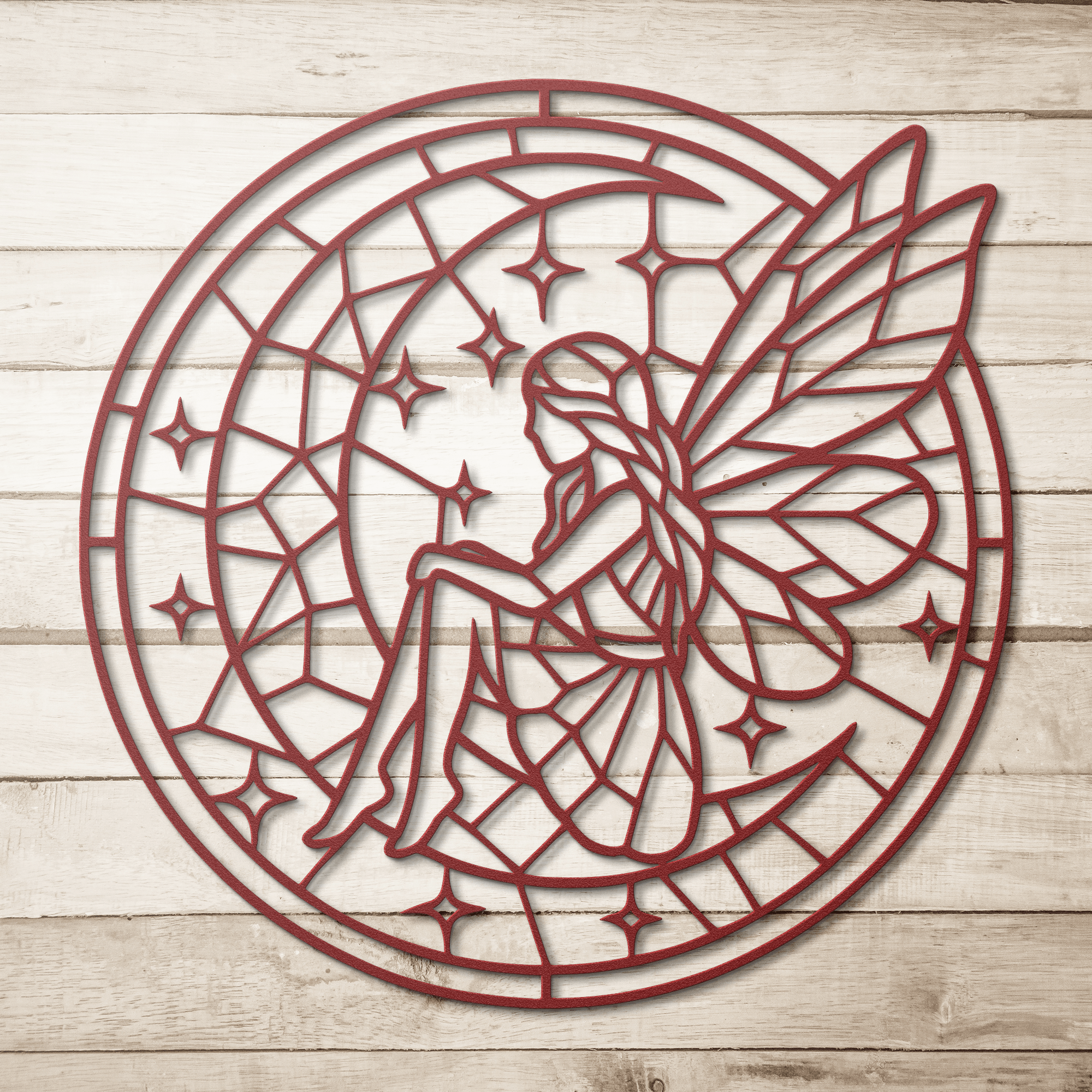 Fairy Moon Mosaic Metal Sign - Cool Metal Signs