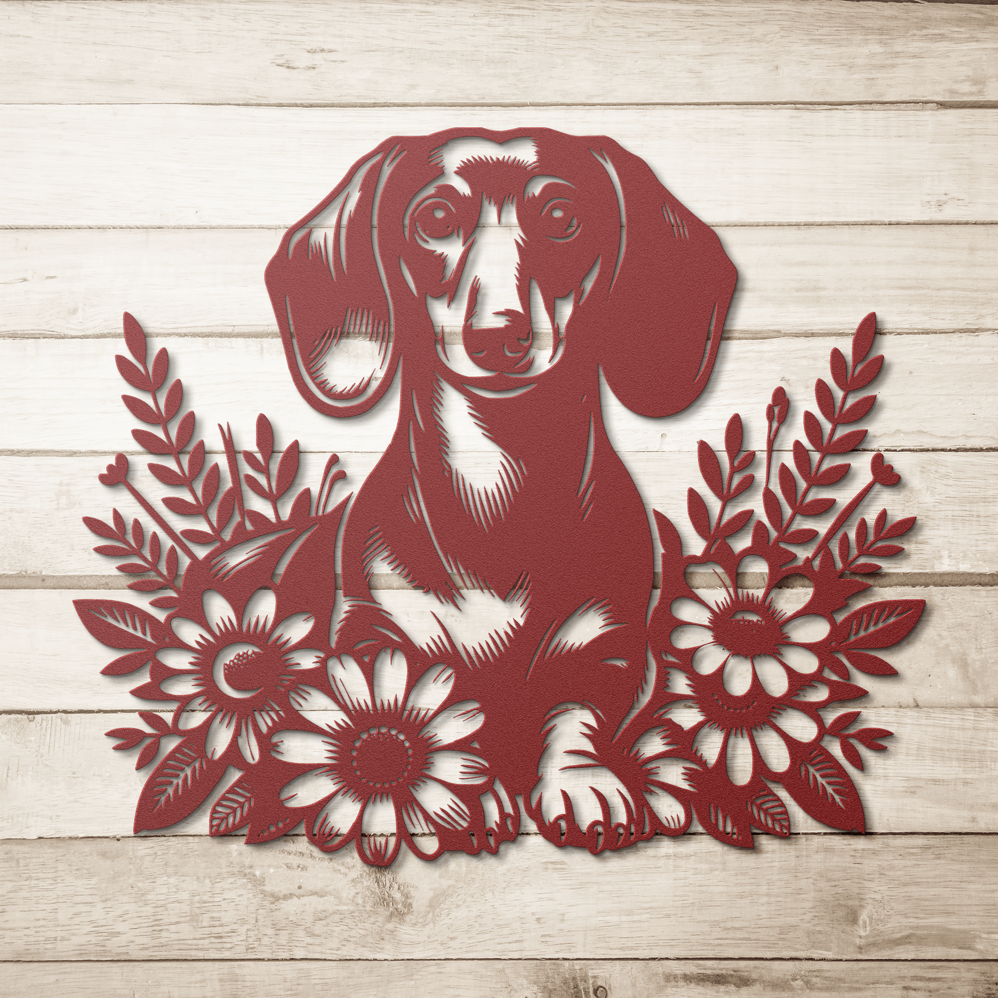 Floral Dachshund - Cool Metal Signs
