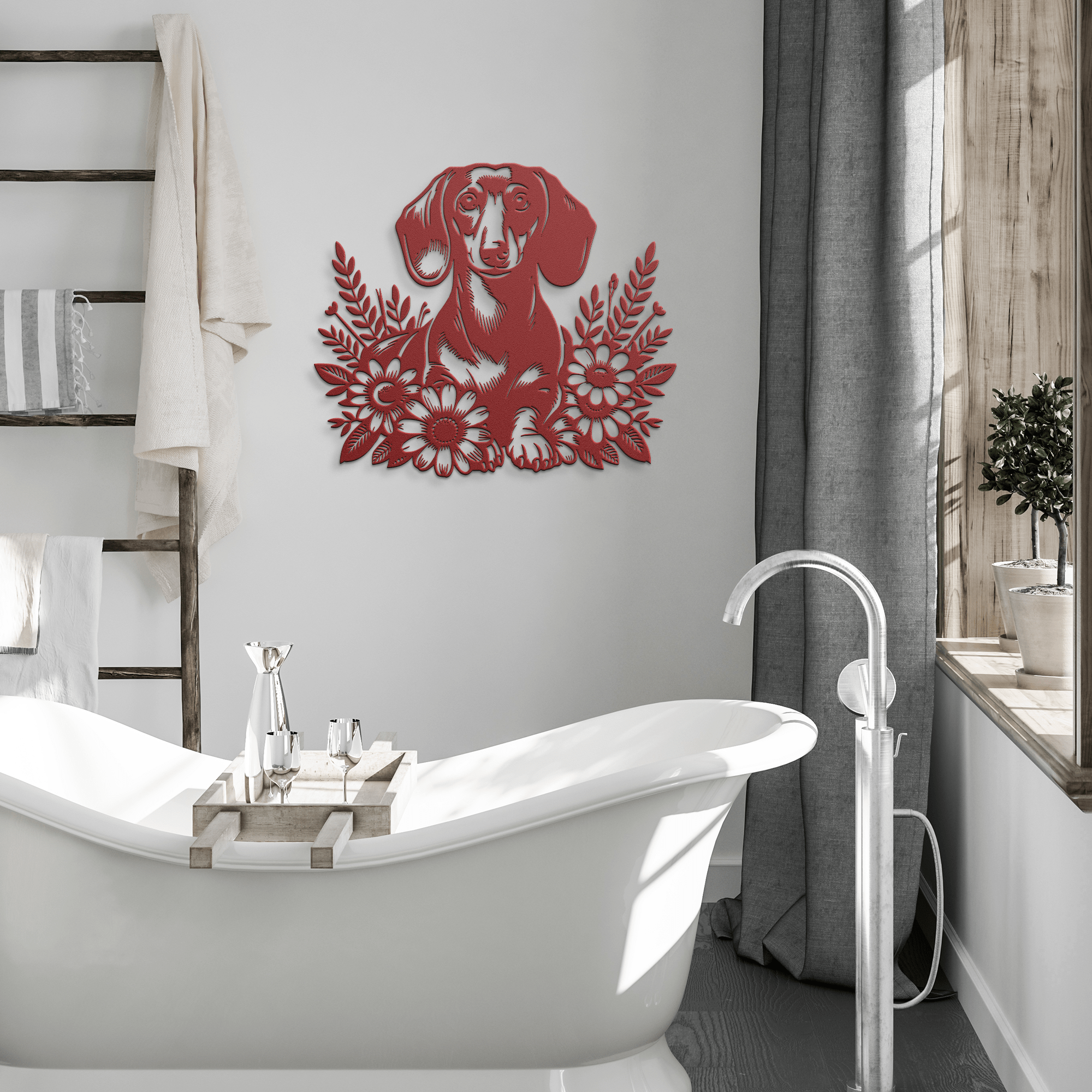 Floral Dachshund - Cool Metal Signs