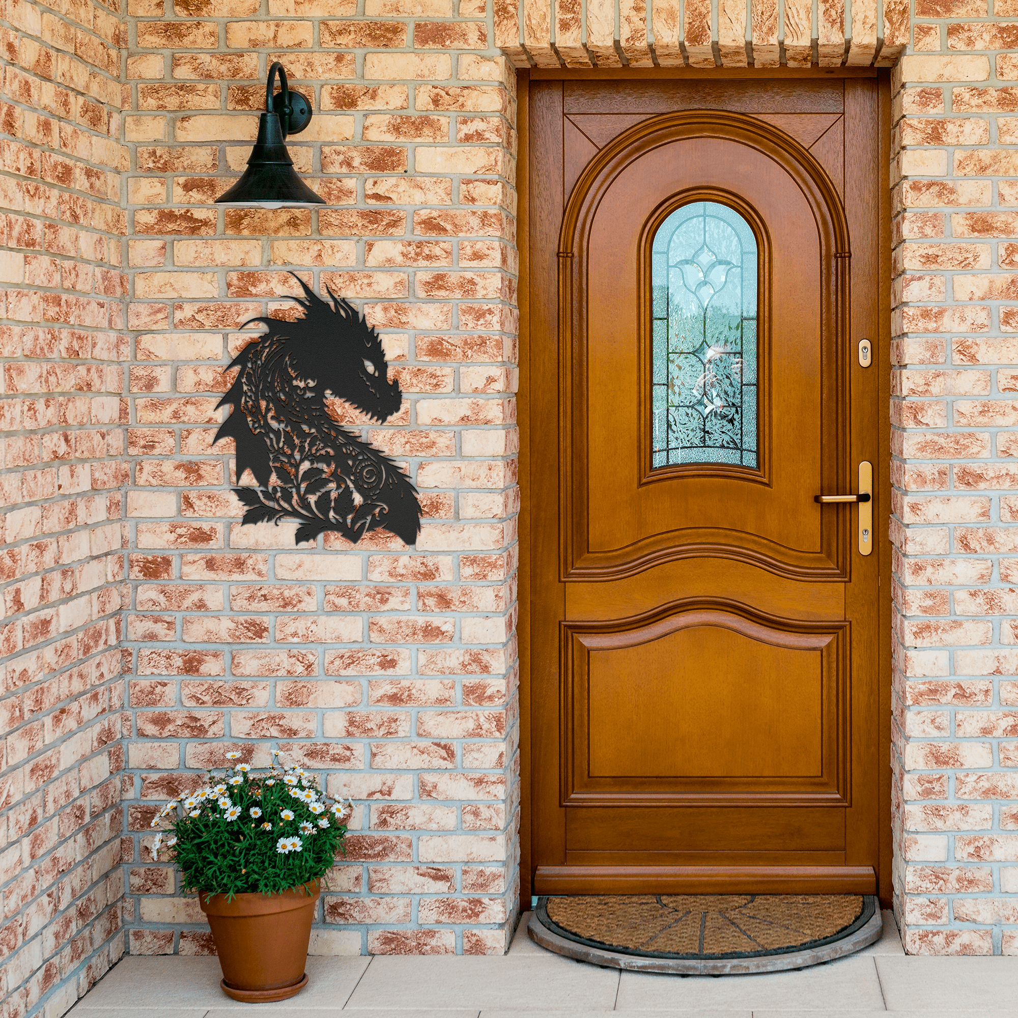 Floral Dragon Metal Sign - Cool Metal Signs