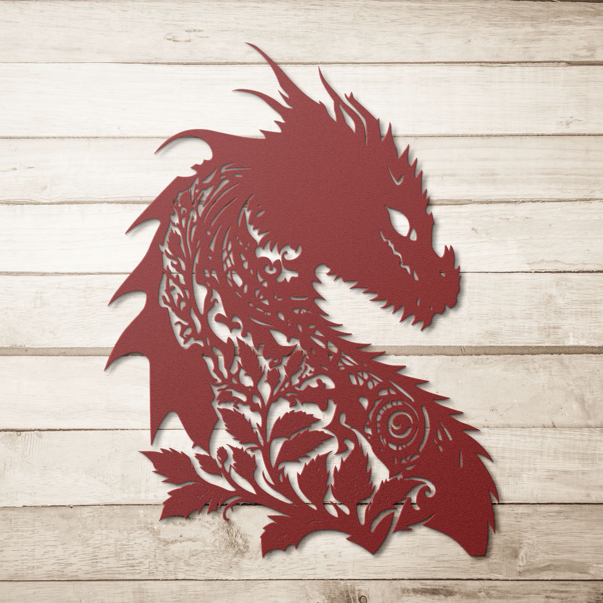 Floral Dragon Metal Sign - Cool Metal Signs