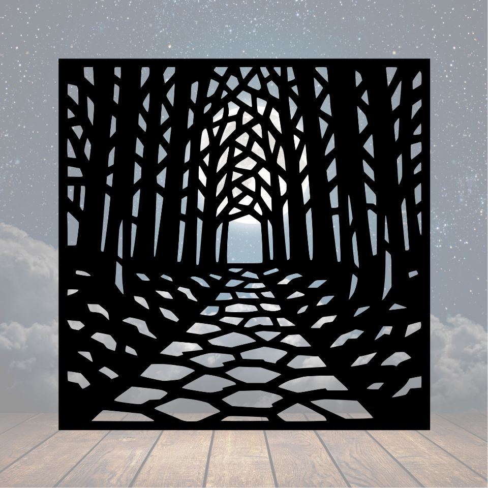 Geometric Forest Metal Sign - Cool Metal Signs