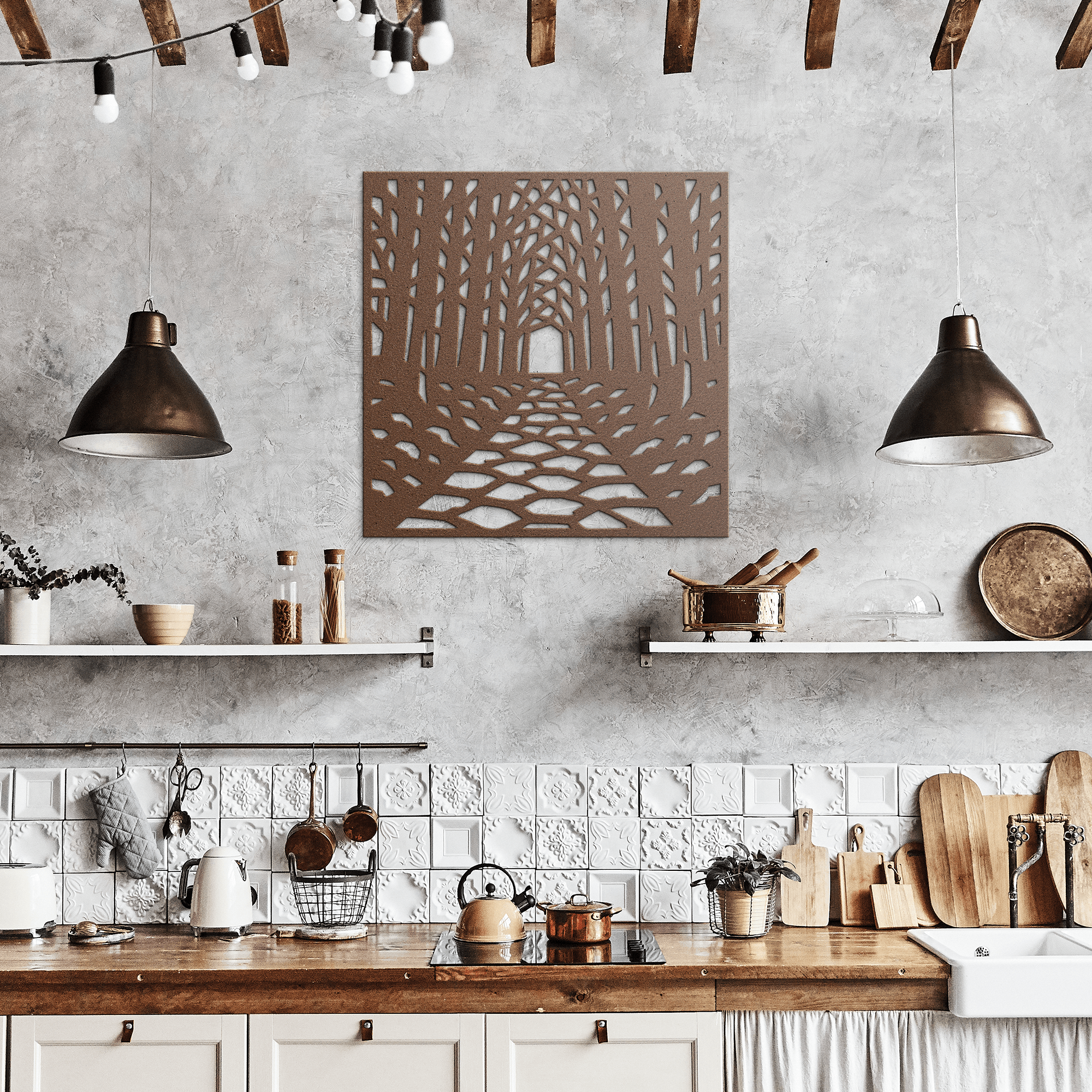 Geometric Forest Metal Sign - Cool Metal Signs