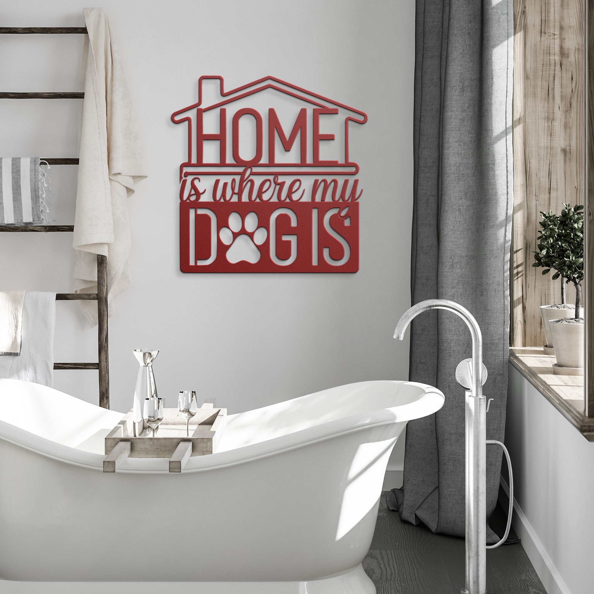 Home is where my Dog is Metal Sign - Cool Metal Signs