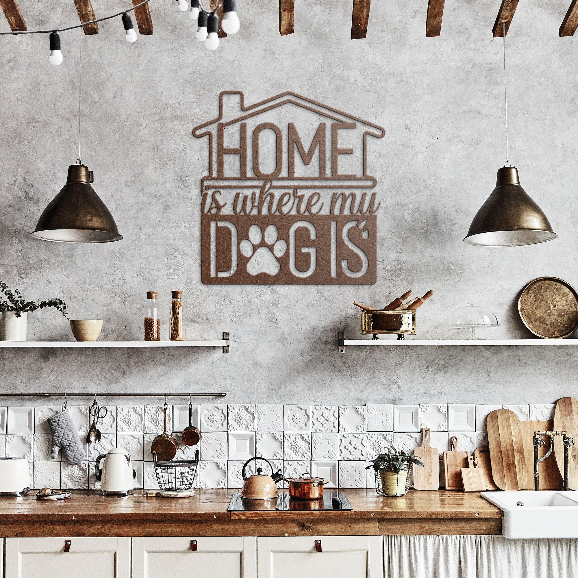 Home is where my Dog is Metal Sign - Cool Metal Signs