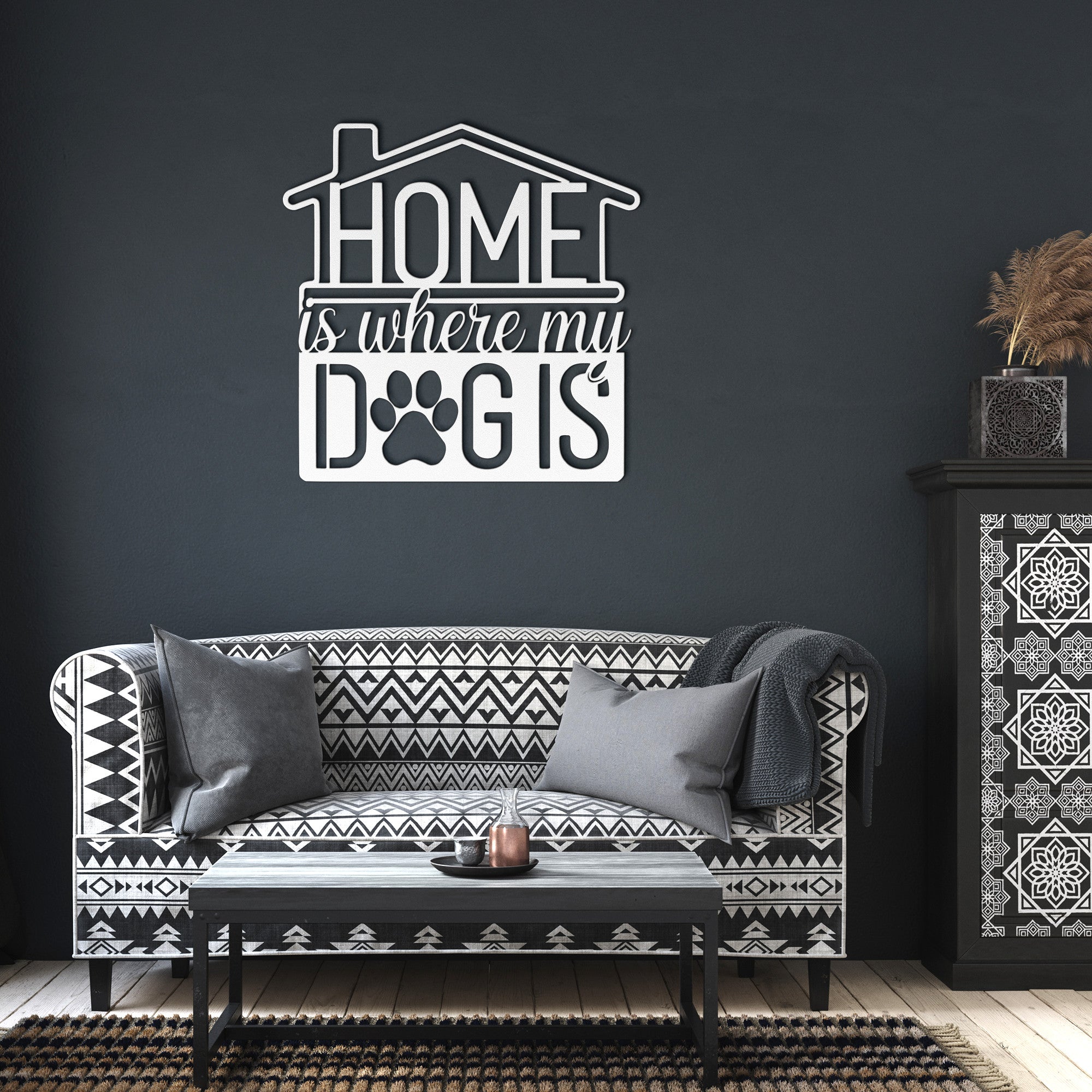 Home is where my Dog is Metal Sign - Cool Metal Signs