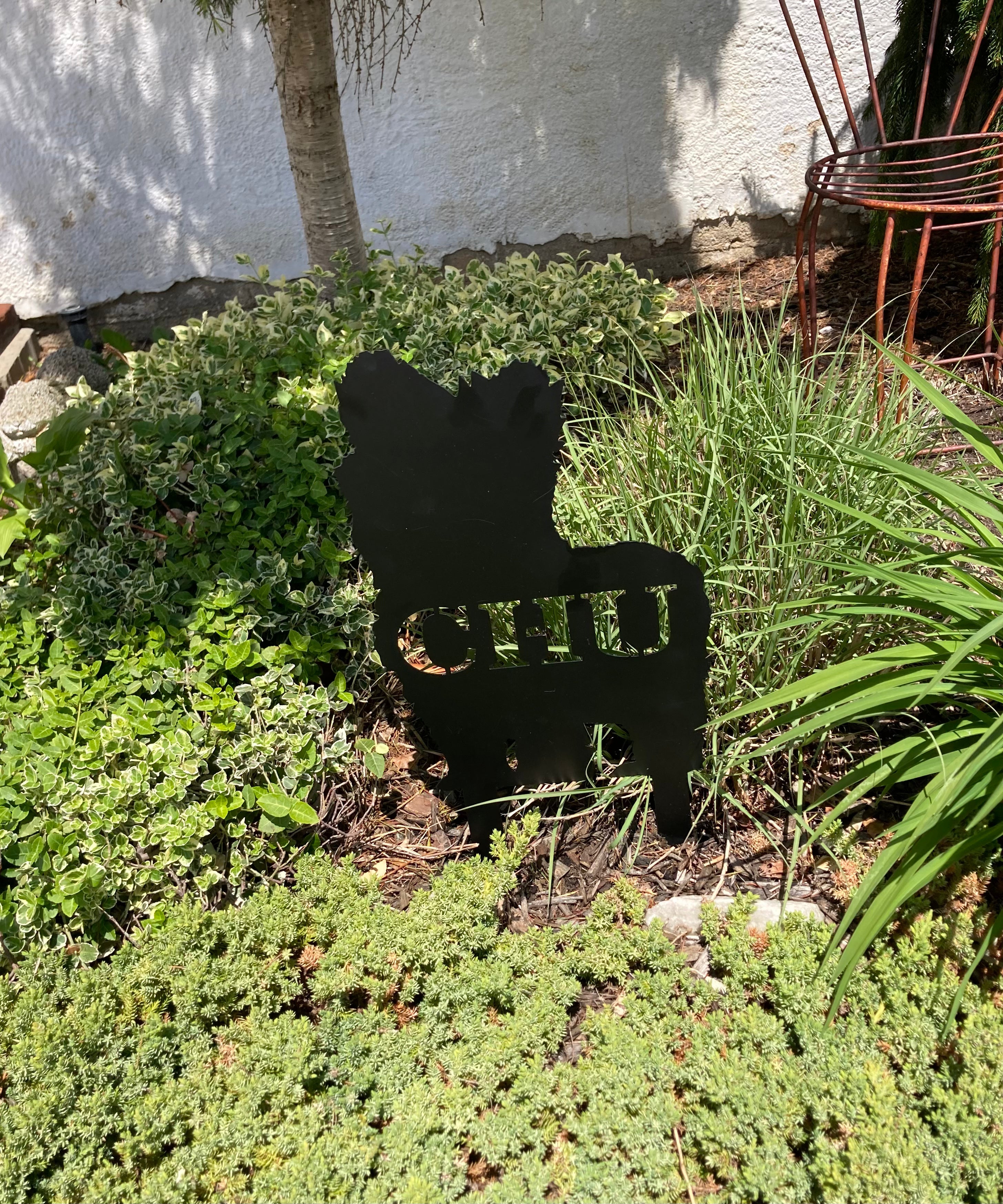 Personalized Dog Silhouette Stake