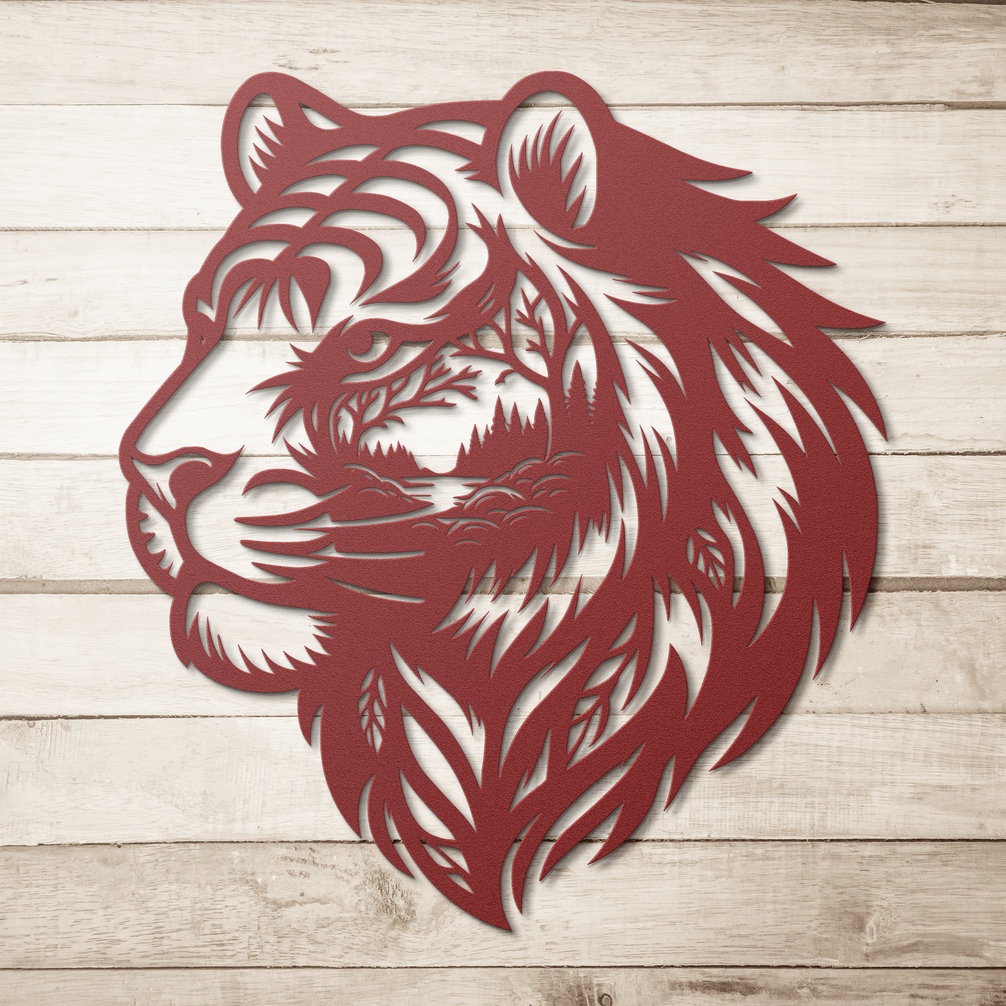 Lion Portrait Metal Sign - Cool Metal Signs