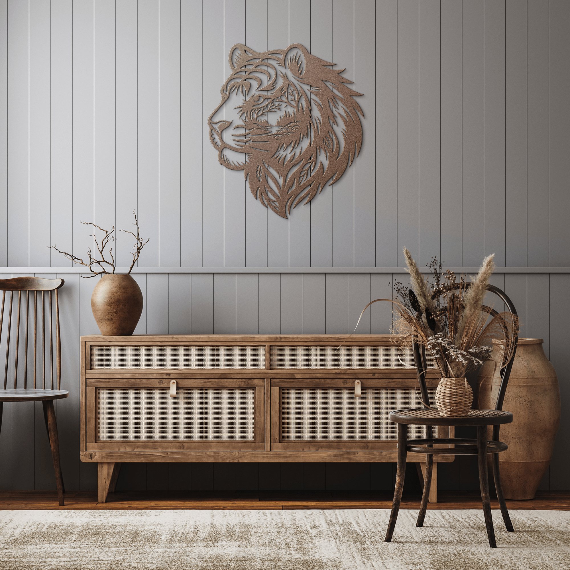 Lion Portrait Metal Sign - Cool Metal Signs