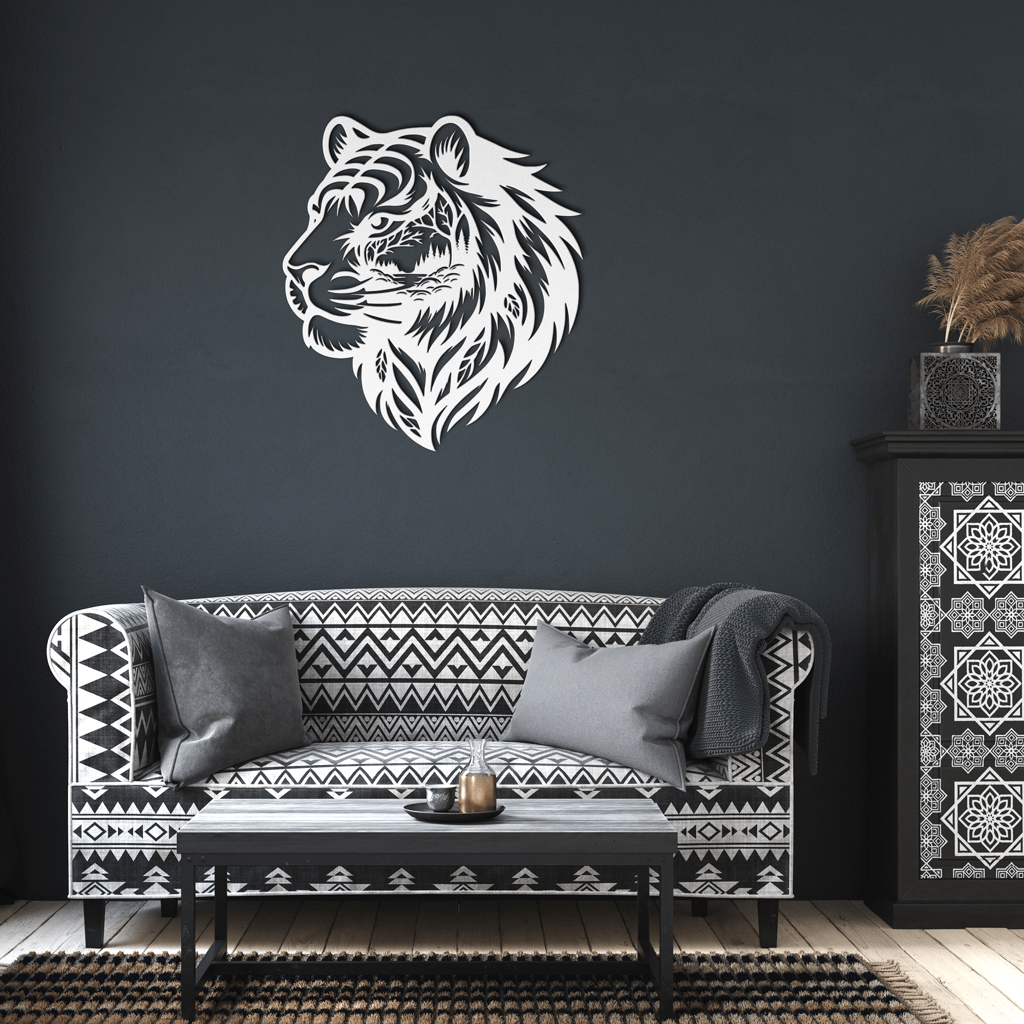 Lion Portrait Metal Sign - Cool Metal Signs