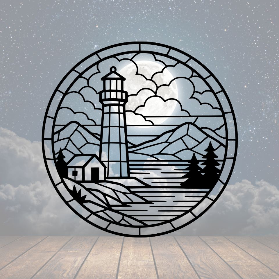 Mosaic Lighthouse Metal Sign - Cool Metal Signs