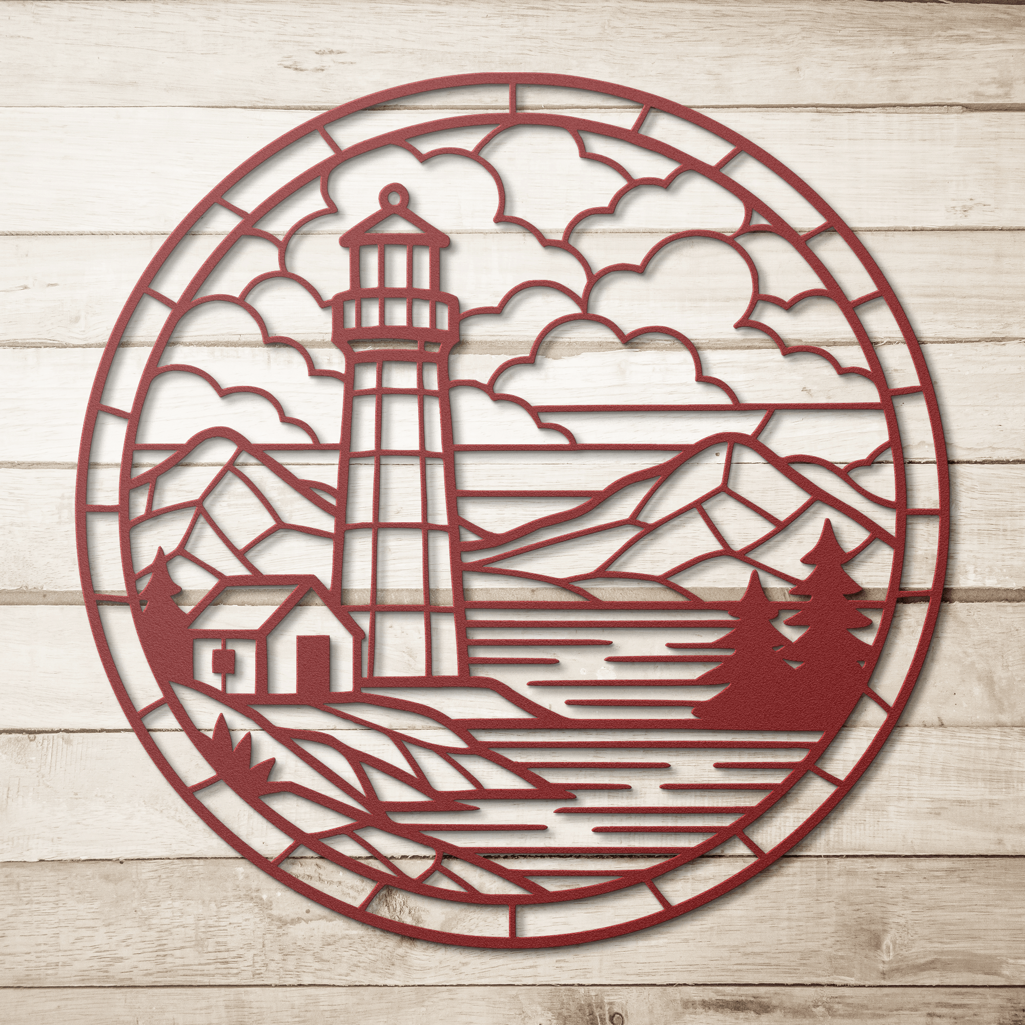 Mosaic Lighthouse Metal Sign - Cool Metal Signs