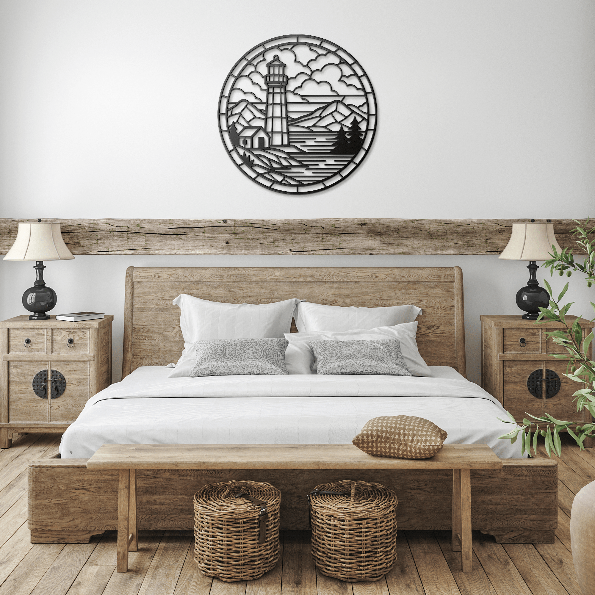 Mosaic Lighthouse Metal Sign - Cool Metal Signs