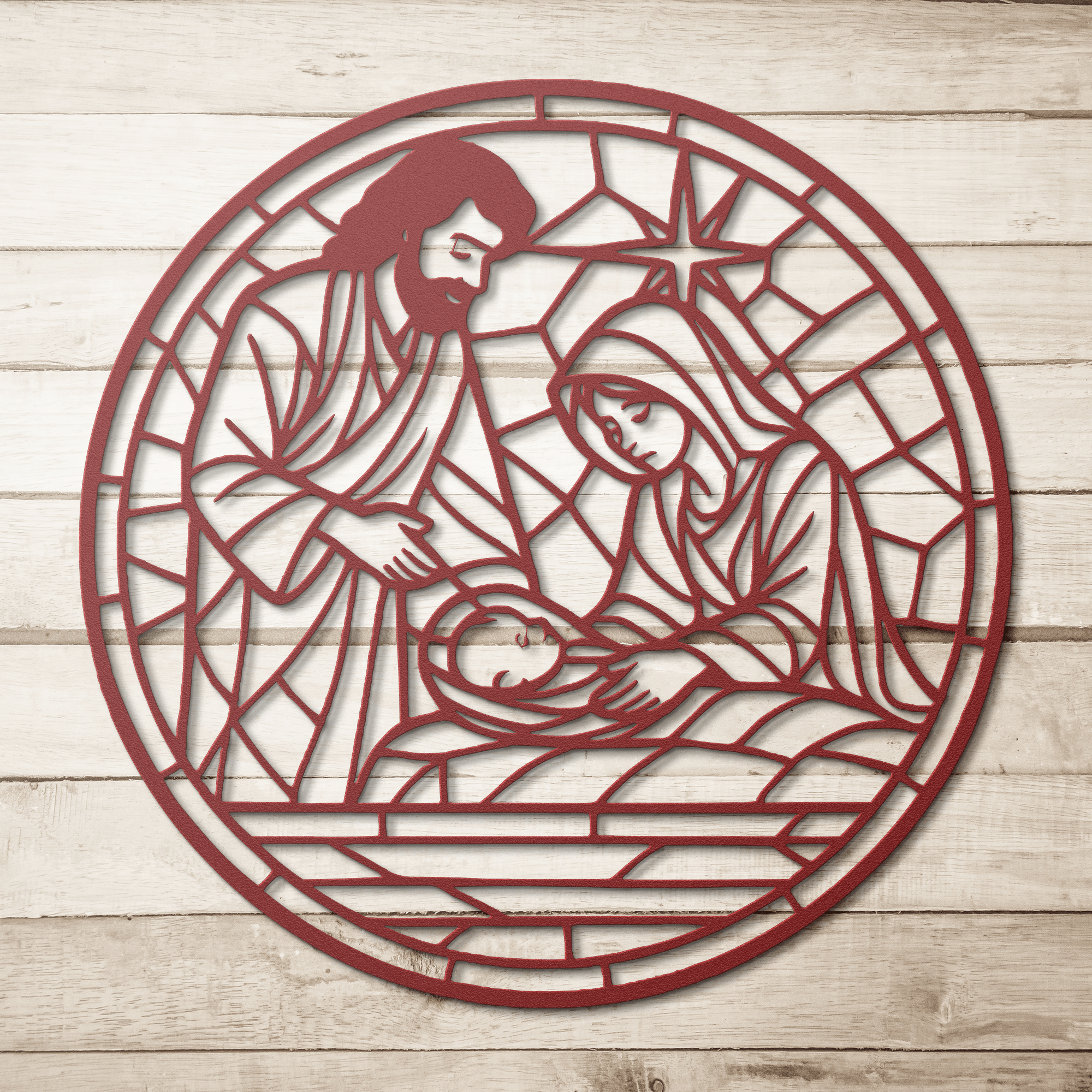 Mosaic Nativity Metal Sign - Cool Metal Signs