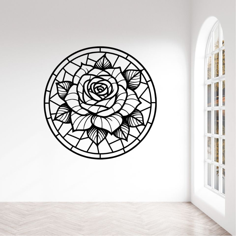 Mosaic Rose Metal Sign - Cool Metal Signs