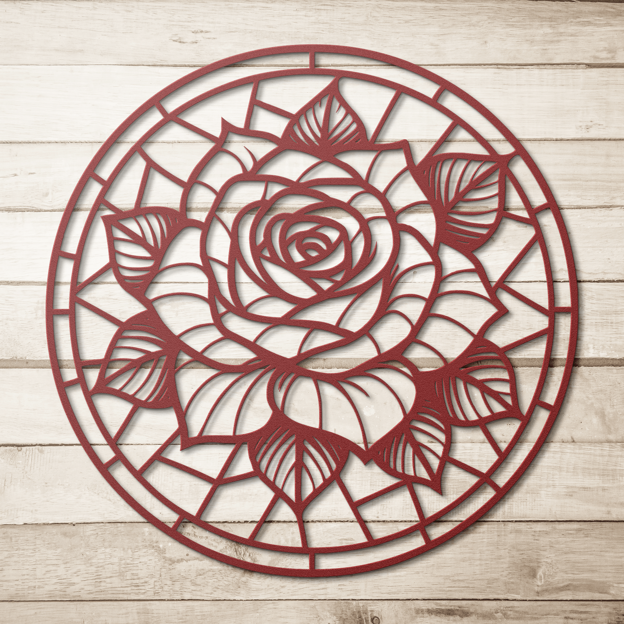 Mosaic Rose Metal Sign - Cool Metal Signs