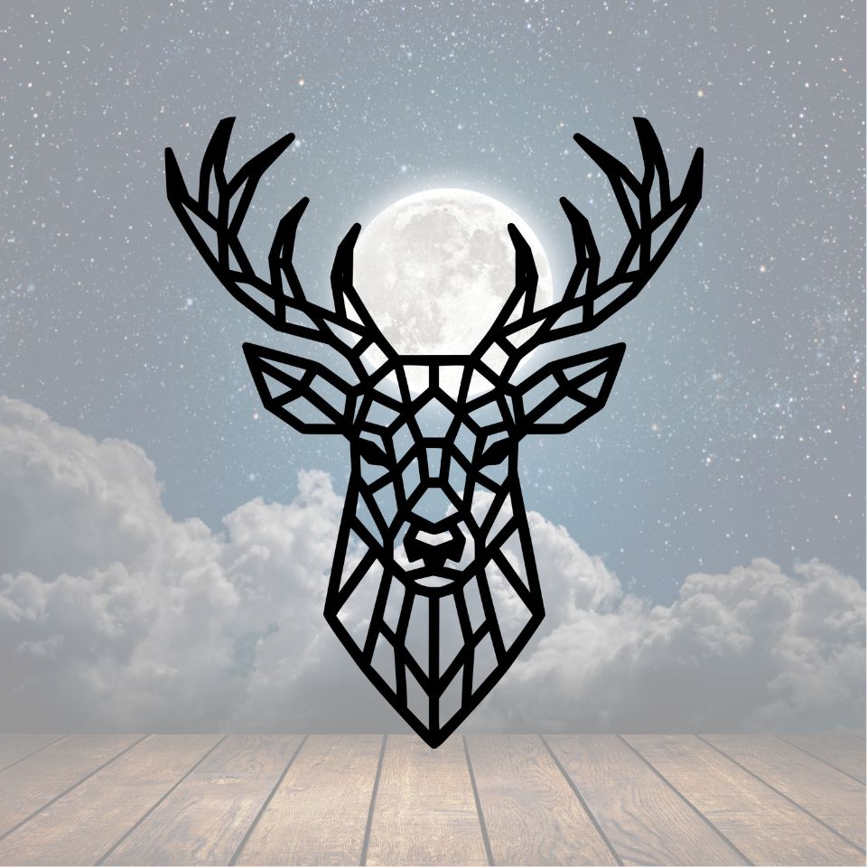 Mosaic Stag Metal Sign - Cool Metal Signs