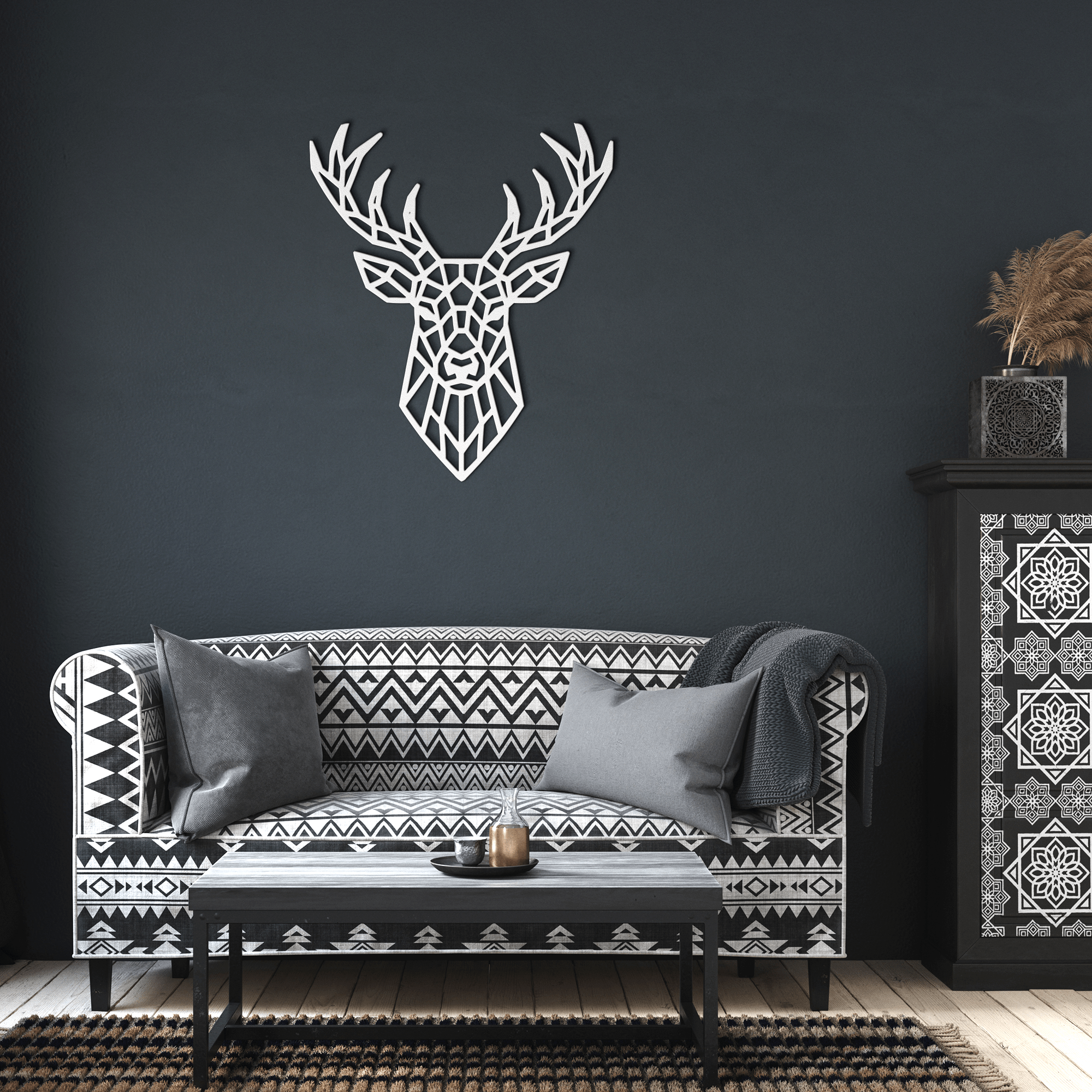 Mosaic Stag Metal Sign - Cool Metal Signs