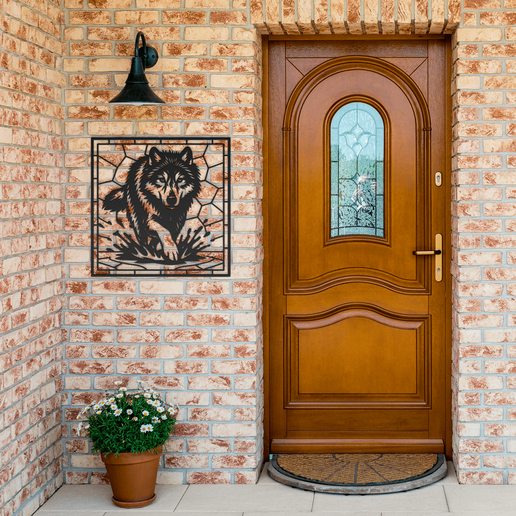 Mosaic Wolf Metal Sign - Cool Metal Signs