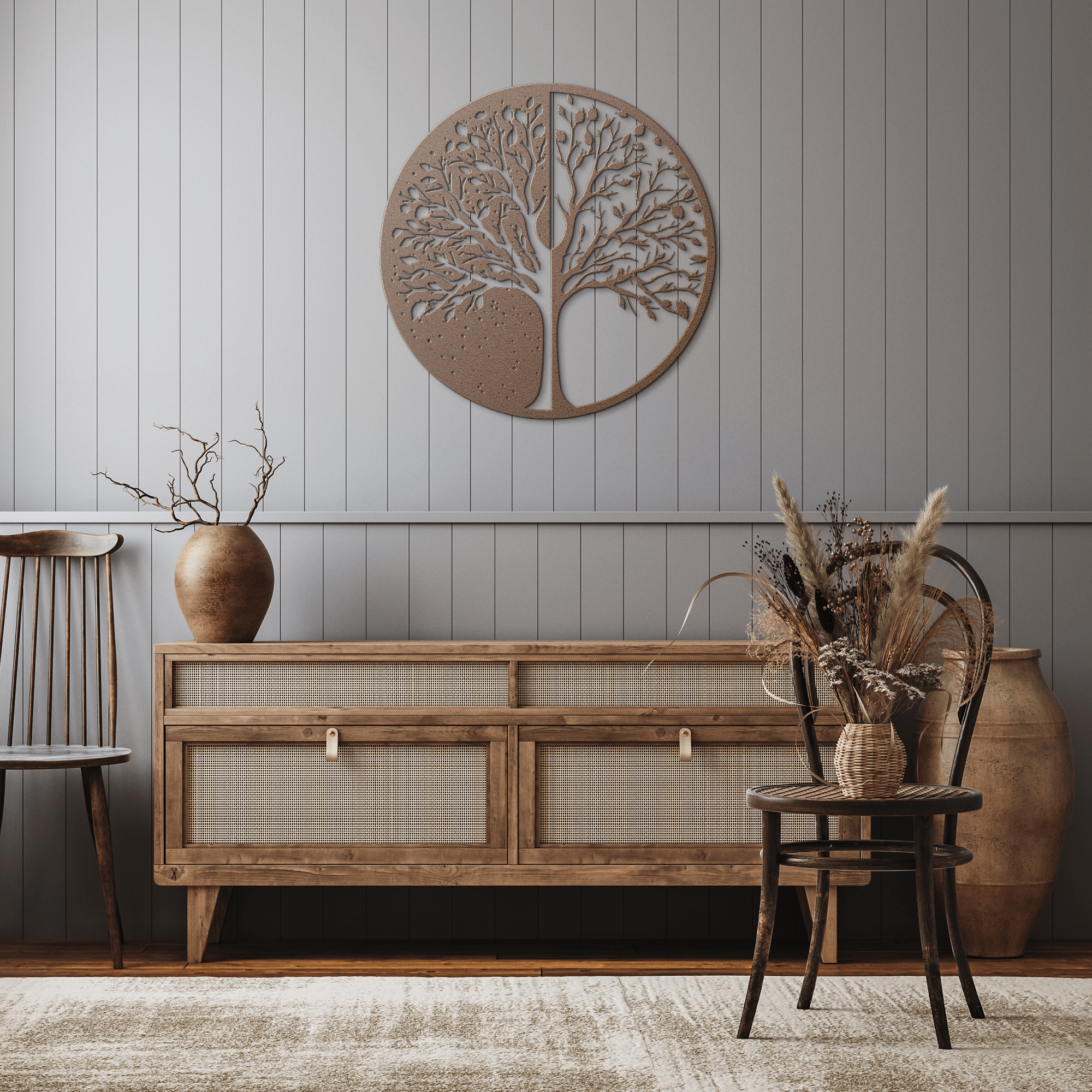 Night and Day Tree Metal Sign - Cool Metal Signs