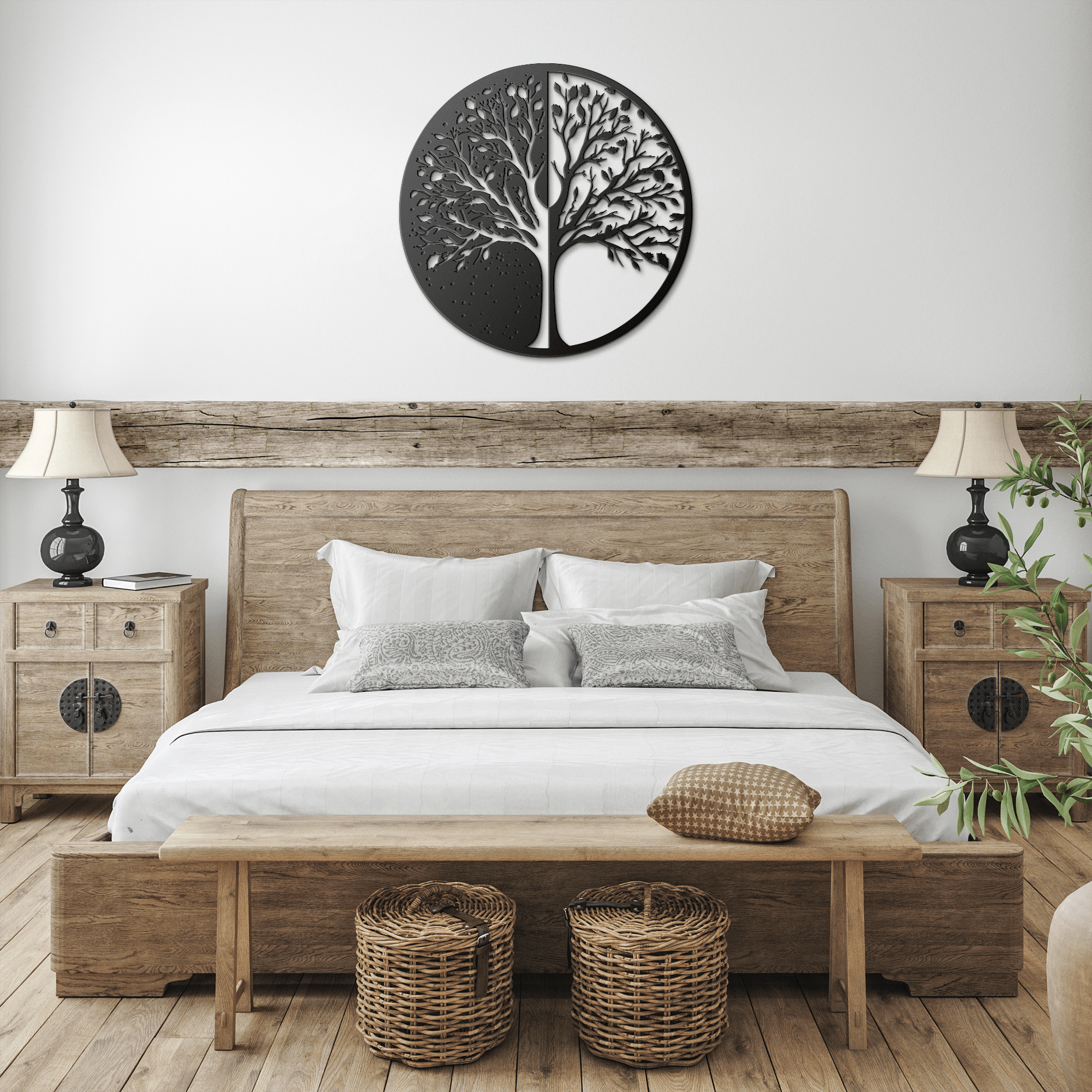 Night and Day Tree Metal Sign - Cool Metal Signs