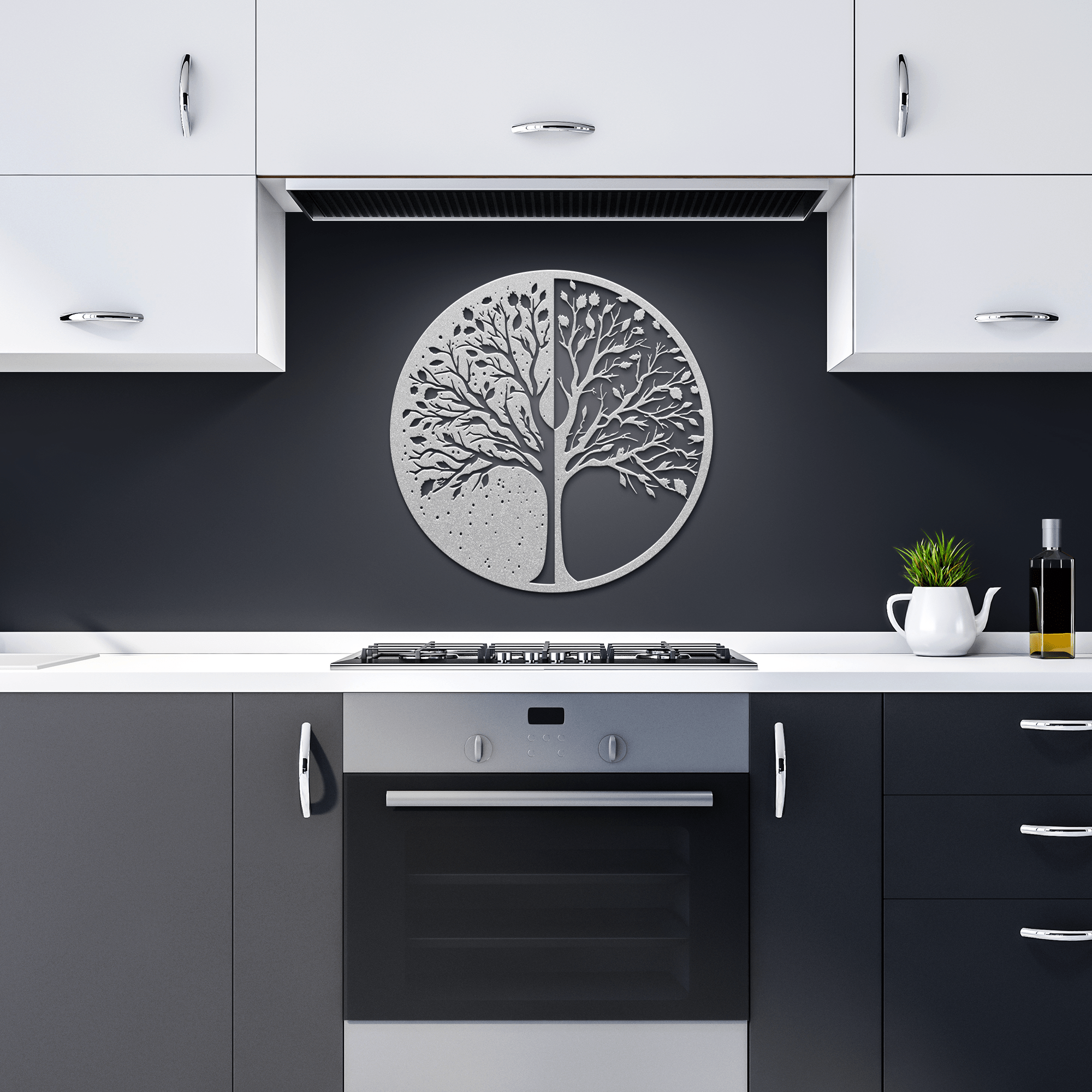 Night and Day Tree Metal Sign - Cool Metal Signs