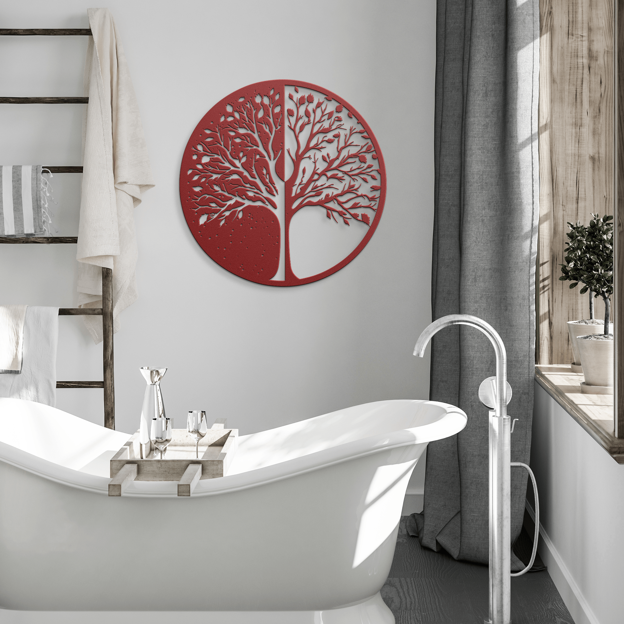 Night and Day Tree Metal Sign - Cool Metal Signs