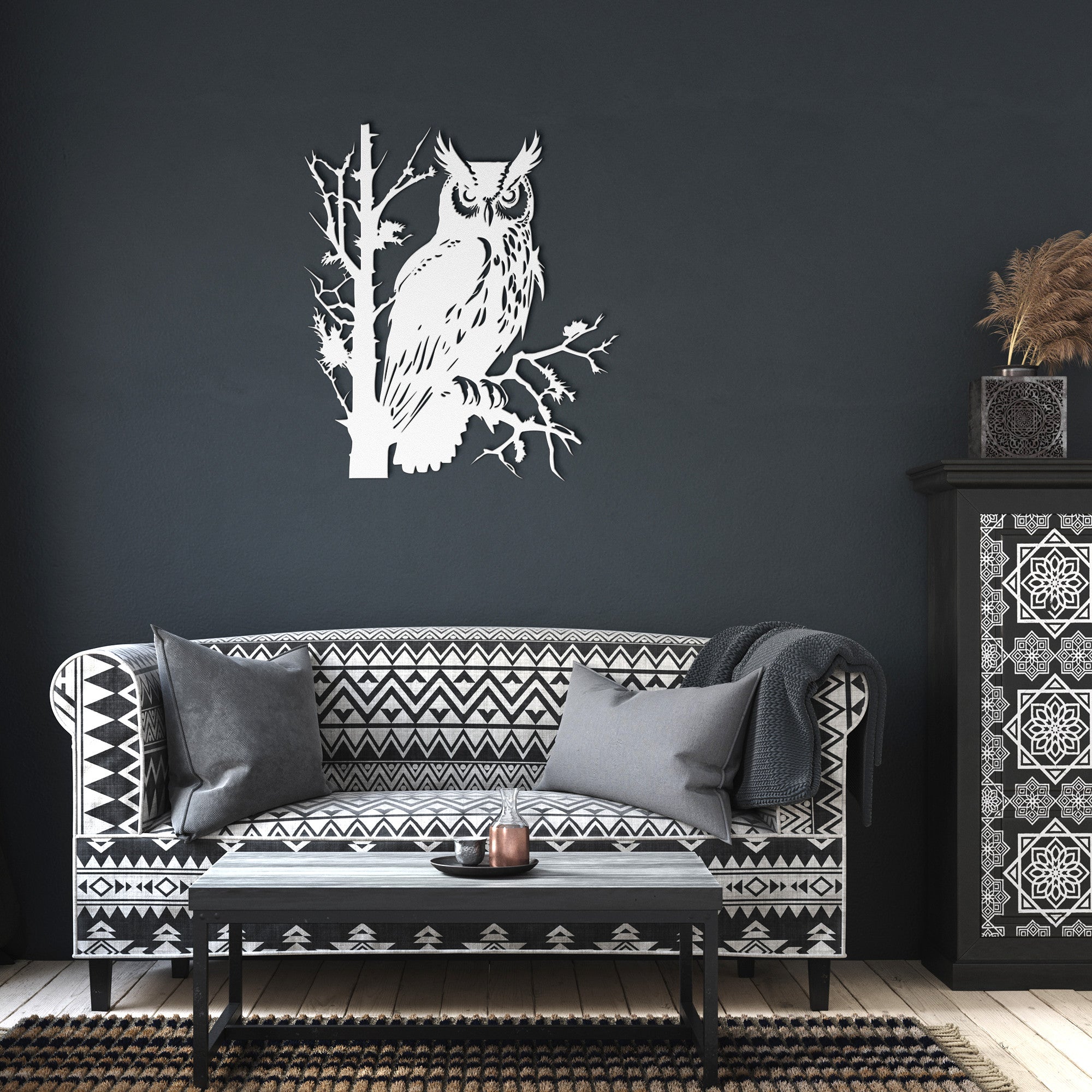 Owl in the tree Metal Sign - Cool Metal Signs