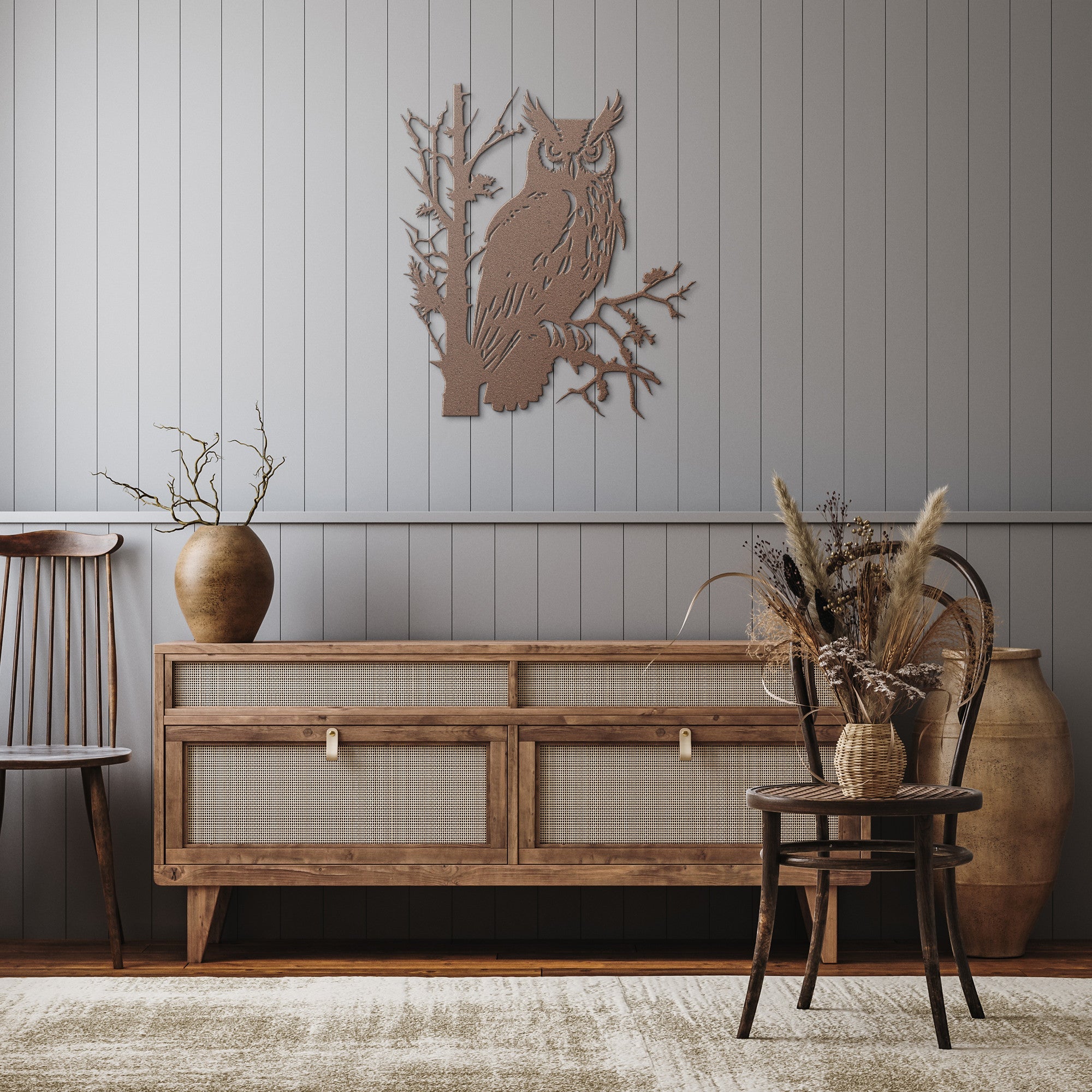 Owl in the tree Metal Sign - Cool Metal Signs