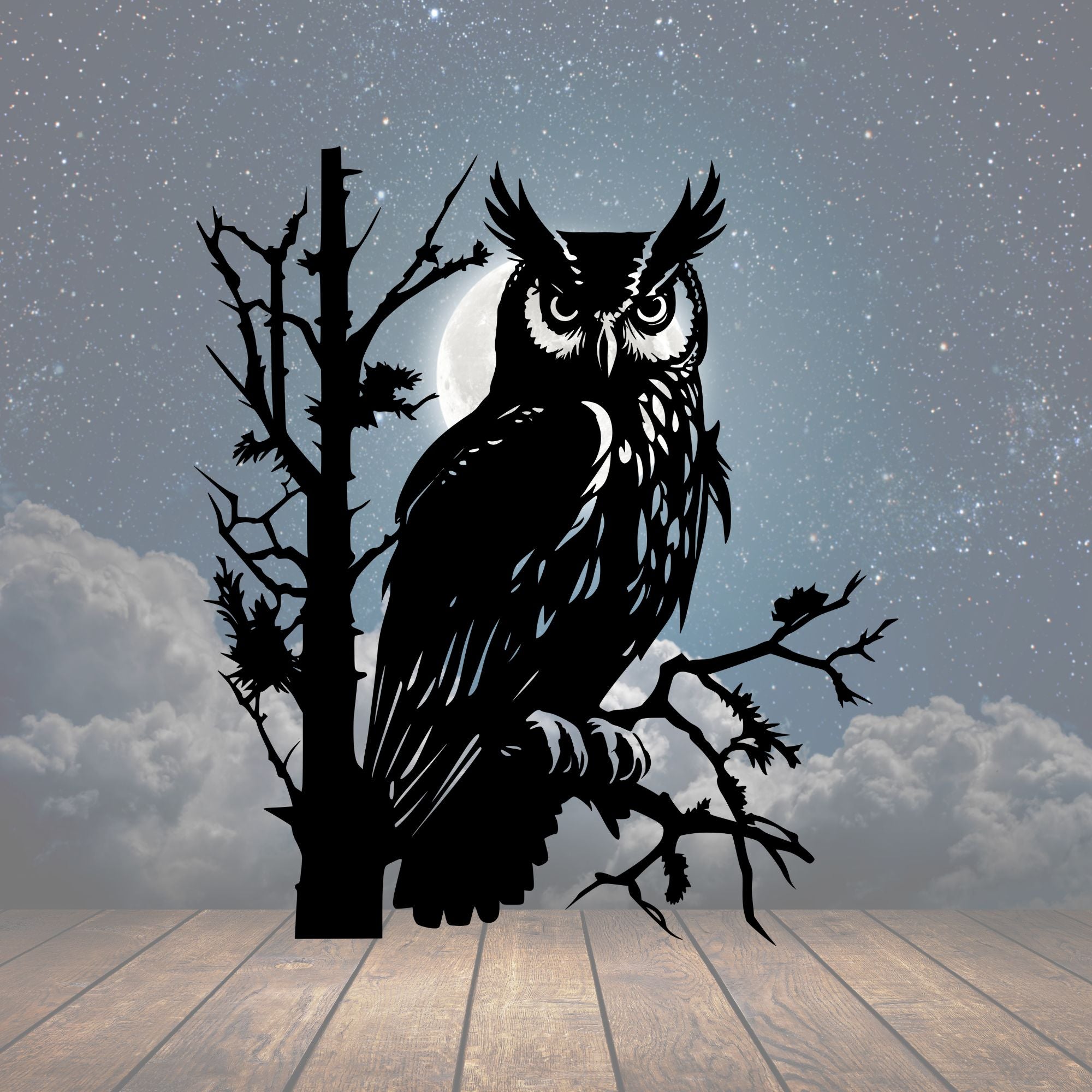 Owl in the tree Metal Sign - Cool Metal Signs