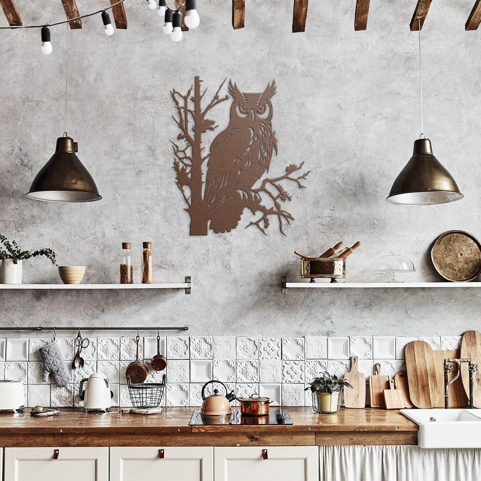 Owl in the tree Metal Sign - Cool Metal Signs