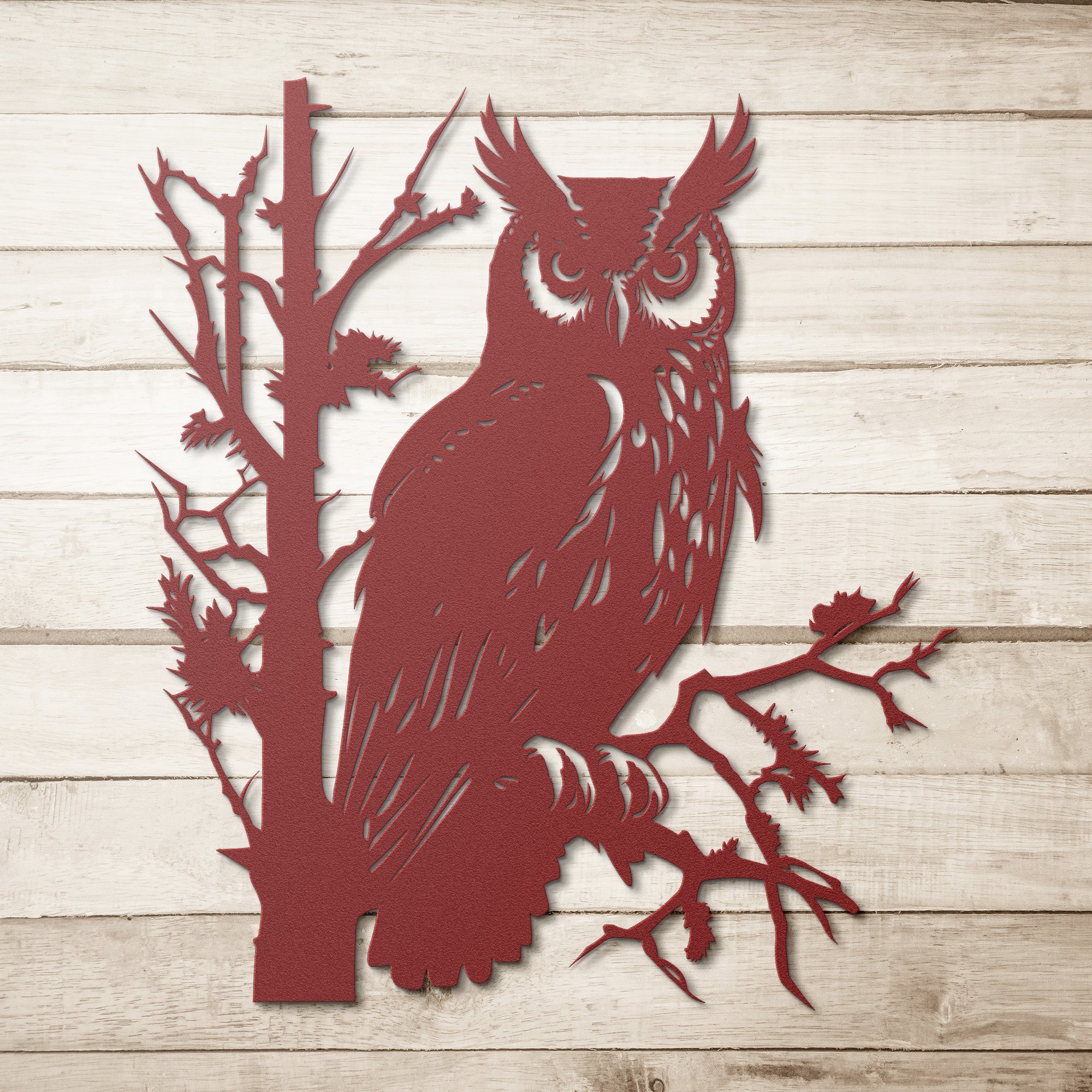 Owl in the tree Metal Sign - Cool Metal Signs