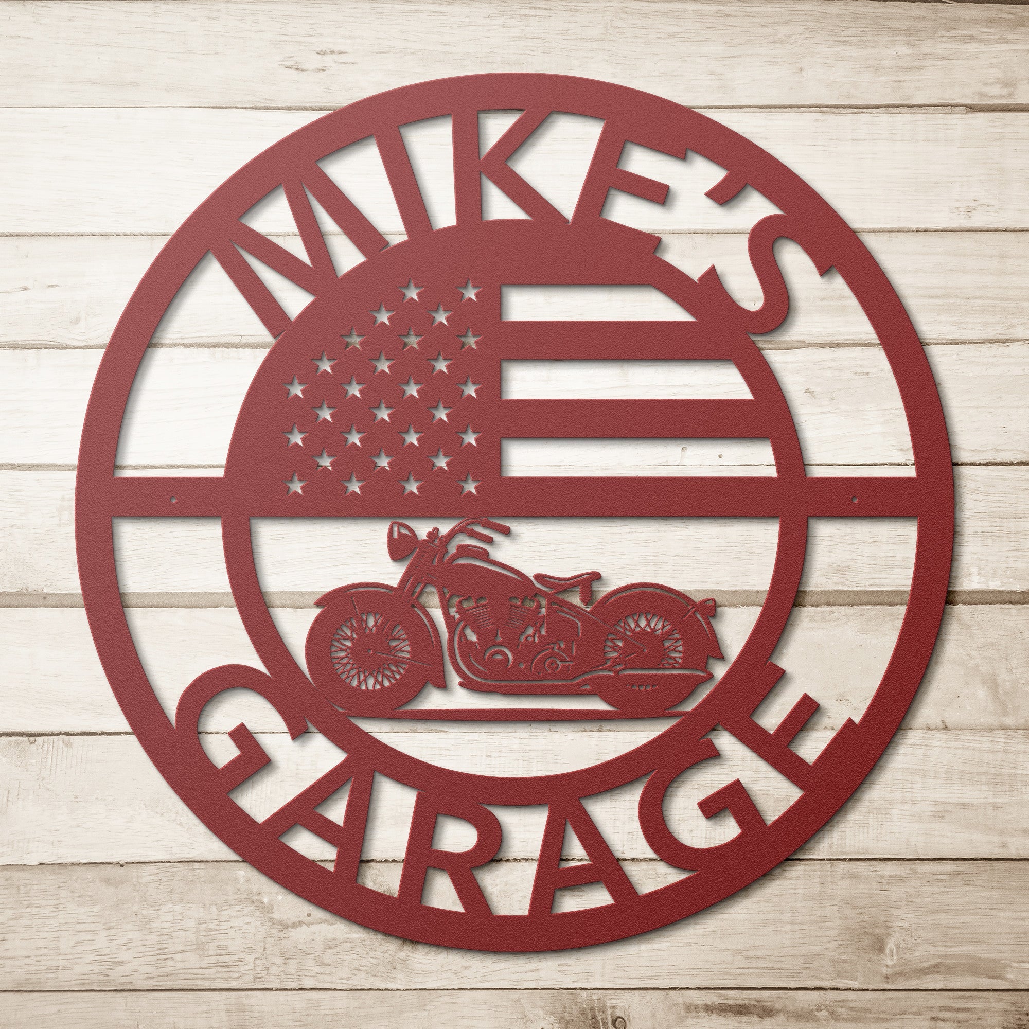 Personalized Classic Motorcycle Sign - Cool Metal Signs